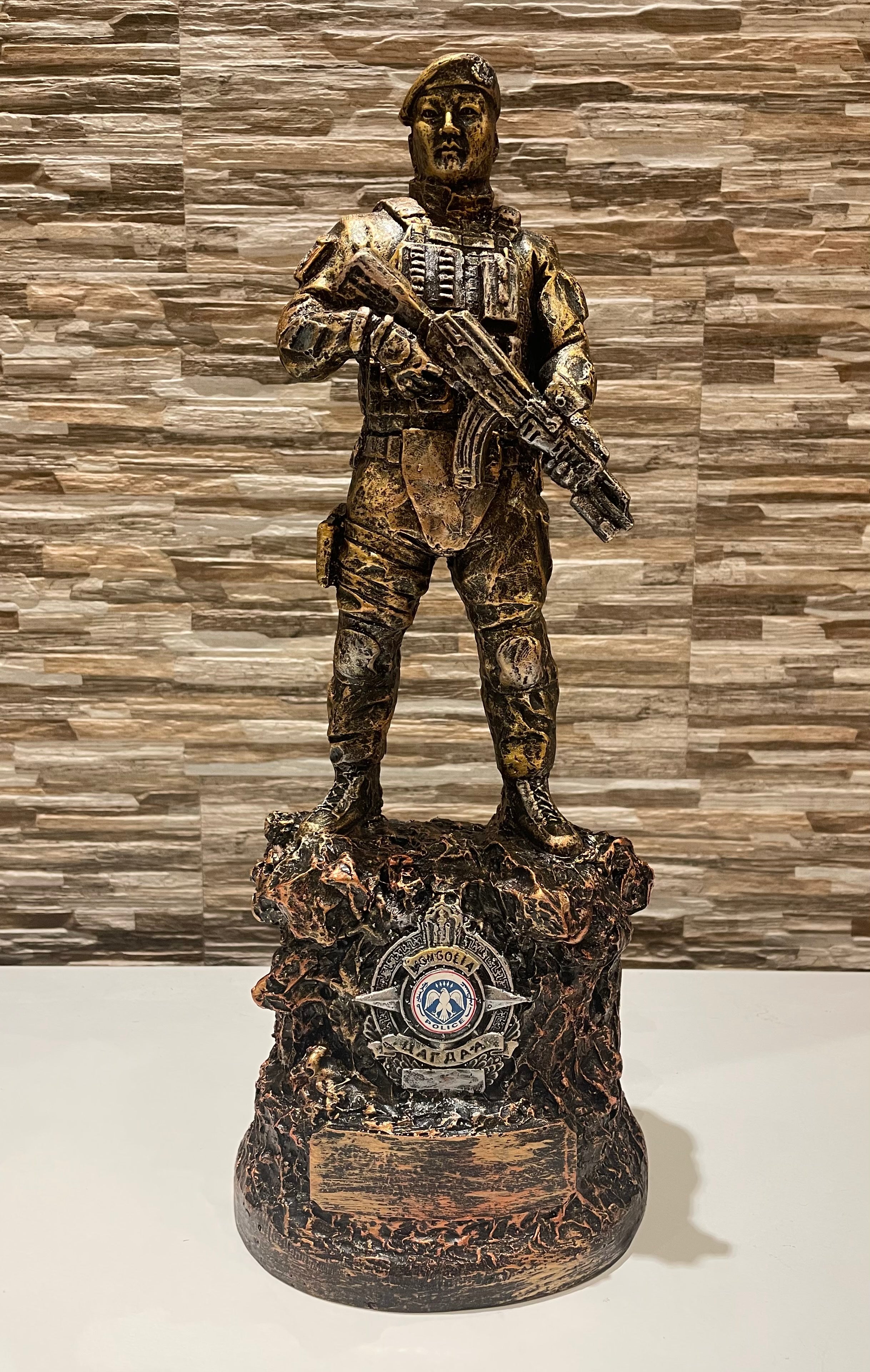 Mongolian Police 100th Anniversary Sculpture SWAT Figurine