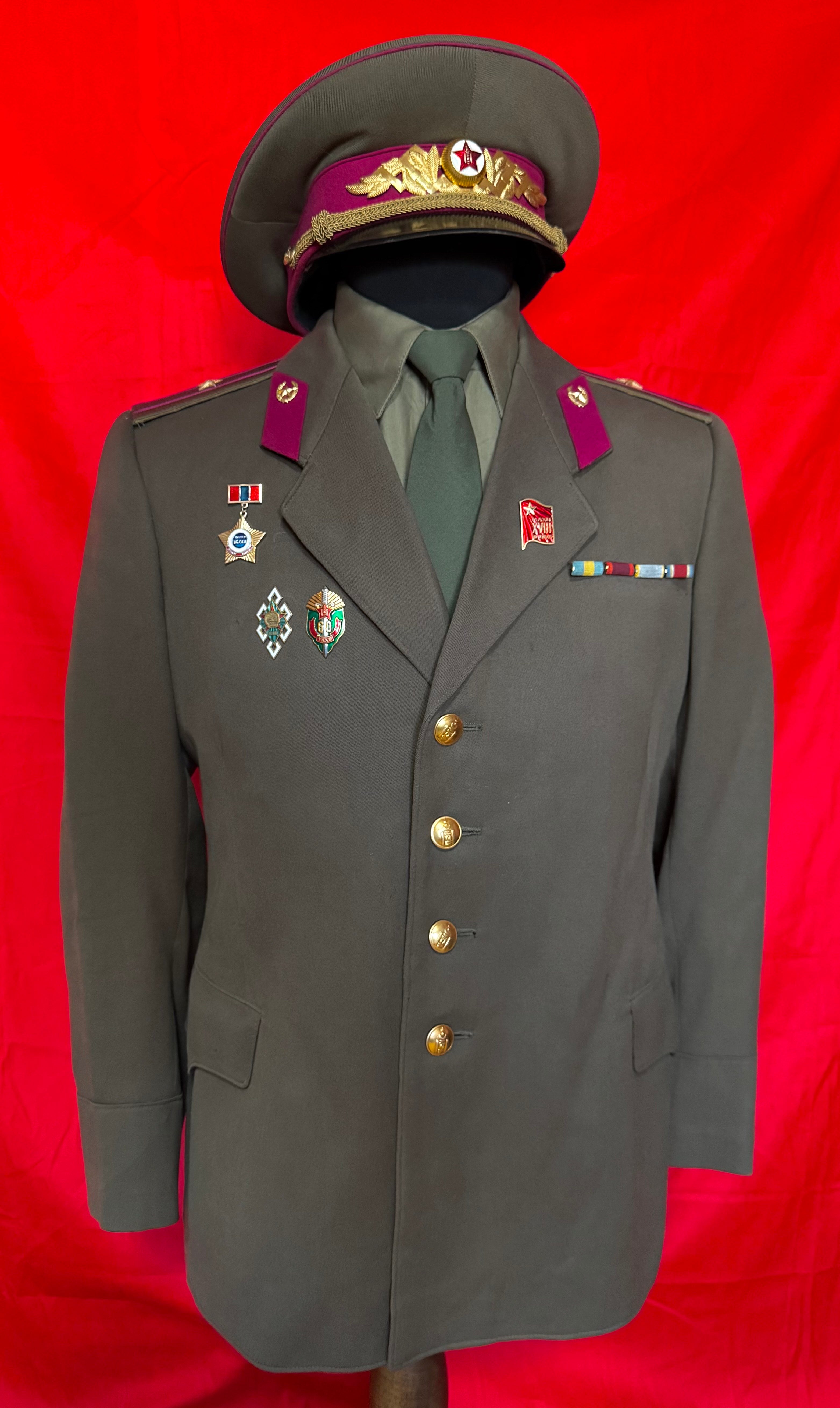 1980s Mongolian KGB State Security Spy Officer Pink Uniform Set