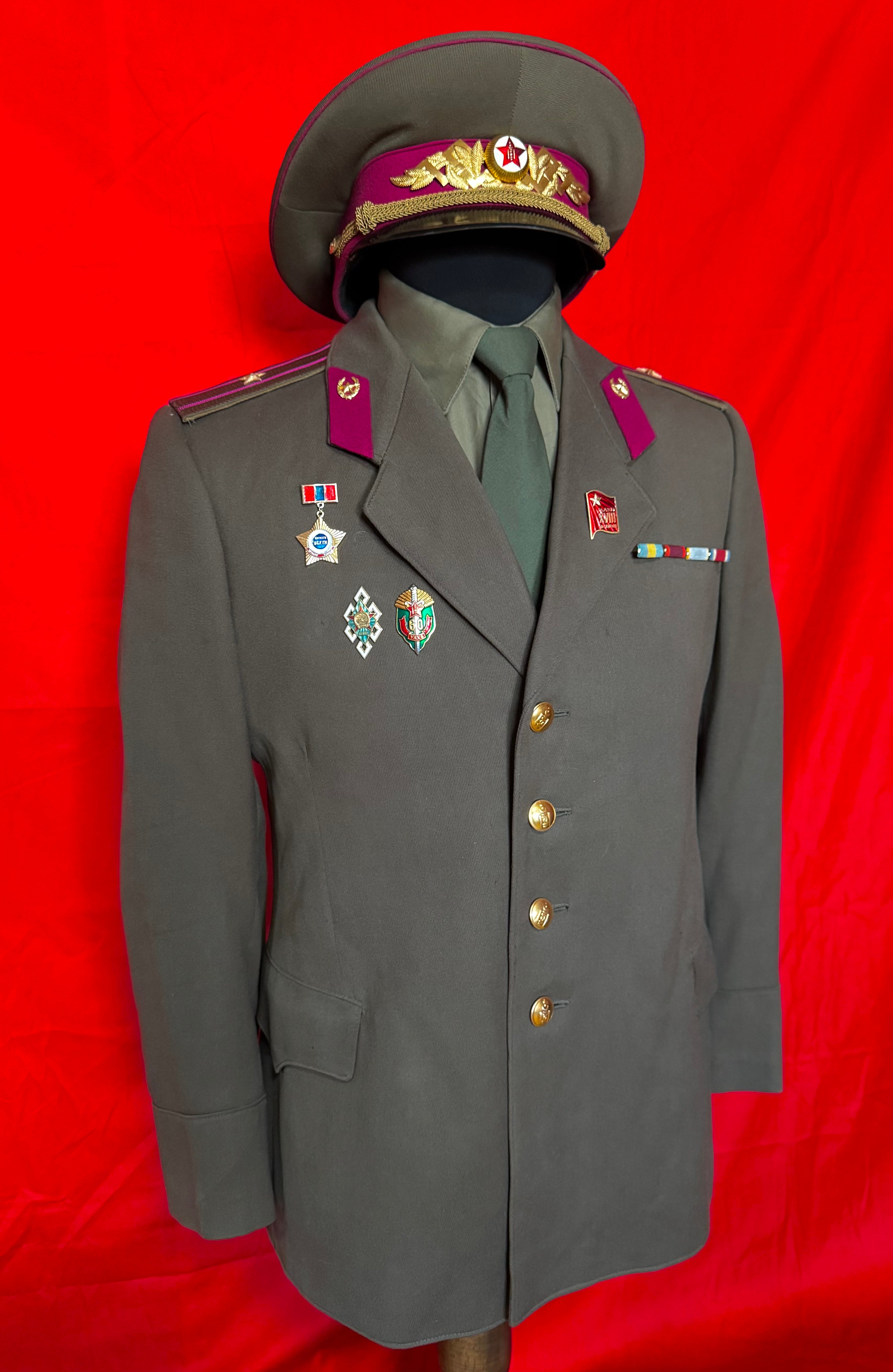 1980s Mongolian KGB State Security Spy Officer Pink Uniform Set