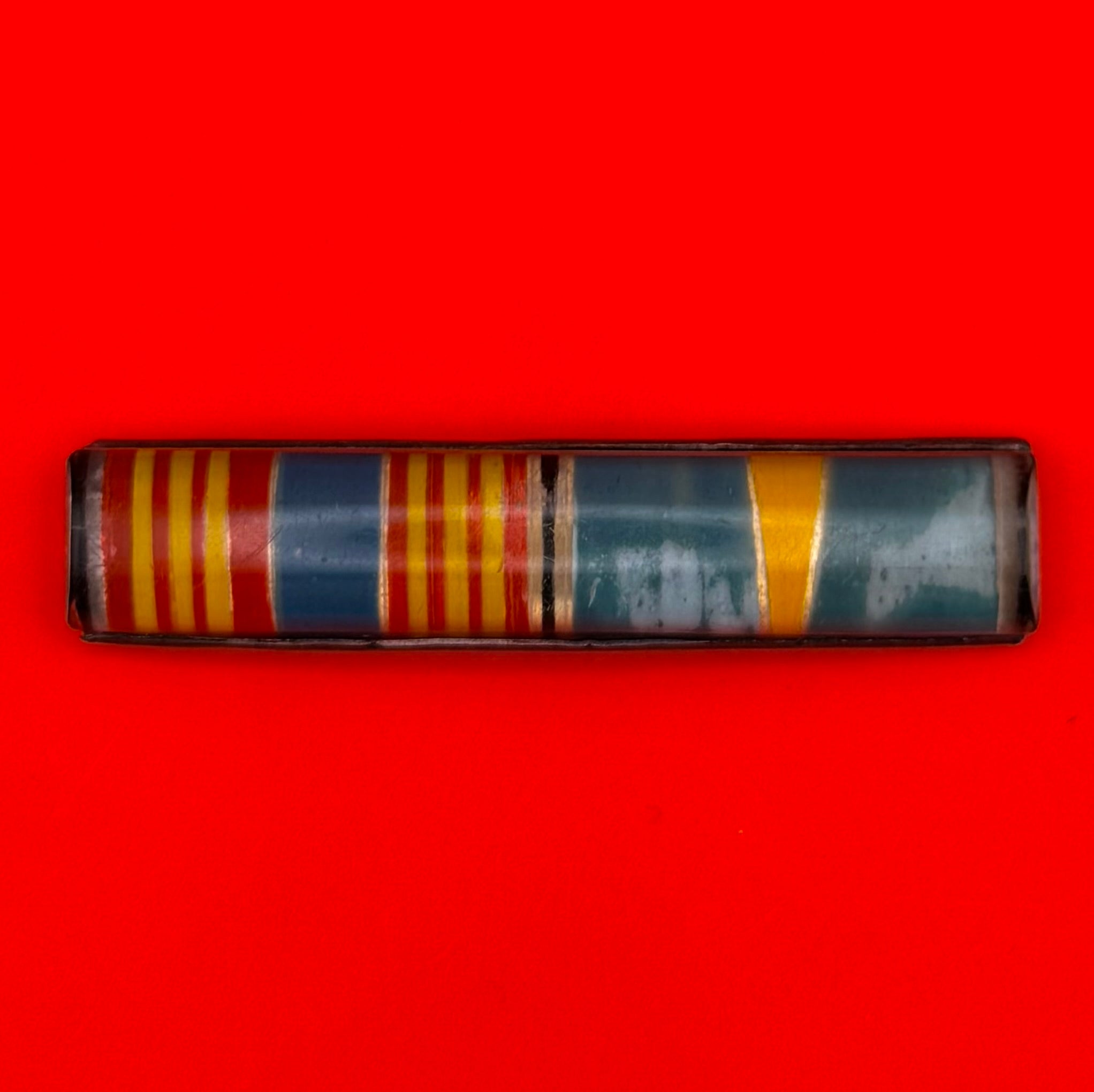 1990s Mongolian Military Ribbon Bar Vintage Metal Frame