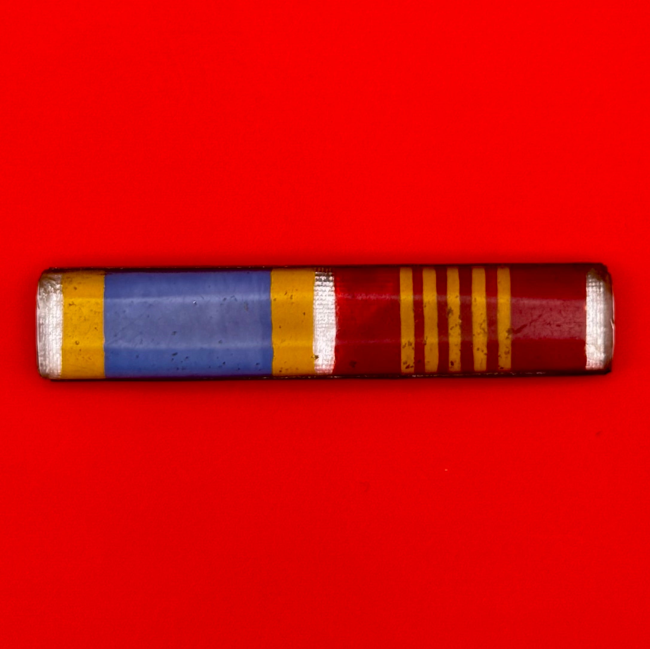 1990s Mongolian Military Ribbon Bar Vintage Metal Frame
