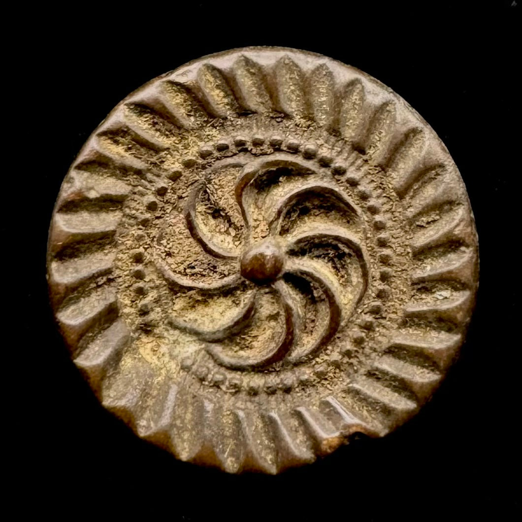 Antique Chinese Floral Button – Unusual Rosette Design, Extremely Rare