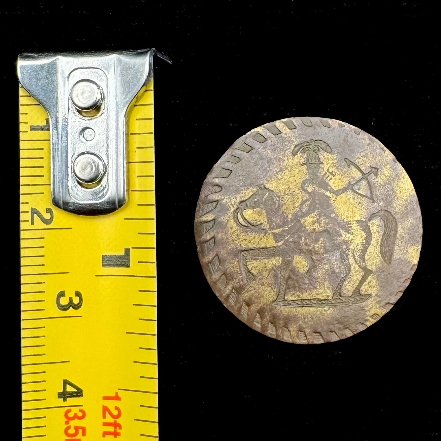 Ancient Mounted Archer Button – Early Cavalry Design, Extremely Rare