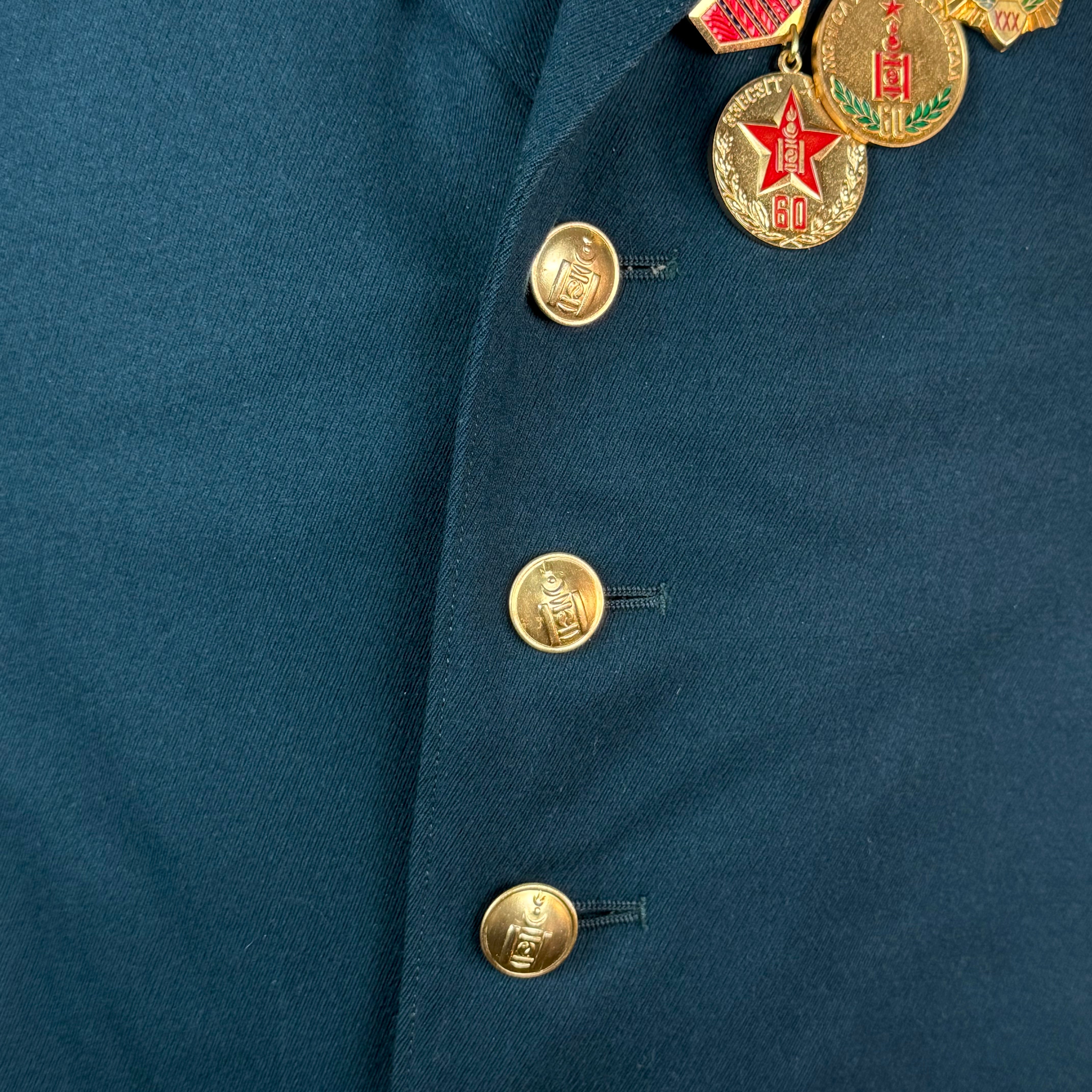 1980s Mongolian State Security “KGB” Senior Lieutenant Officer Parade Tunic – Complete with Original Awards, Excellent Condition, Rare Uniform