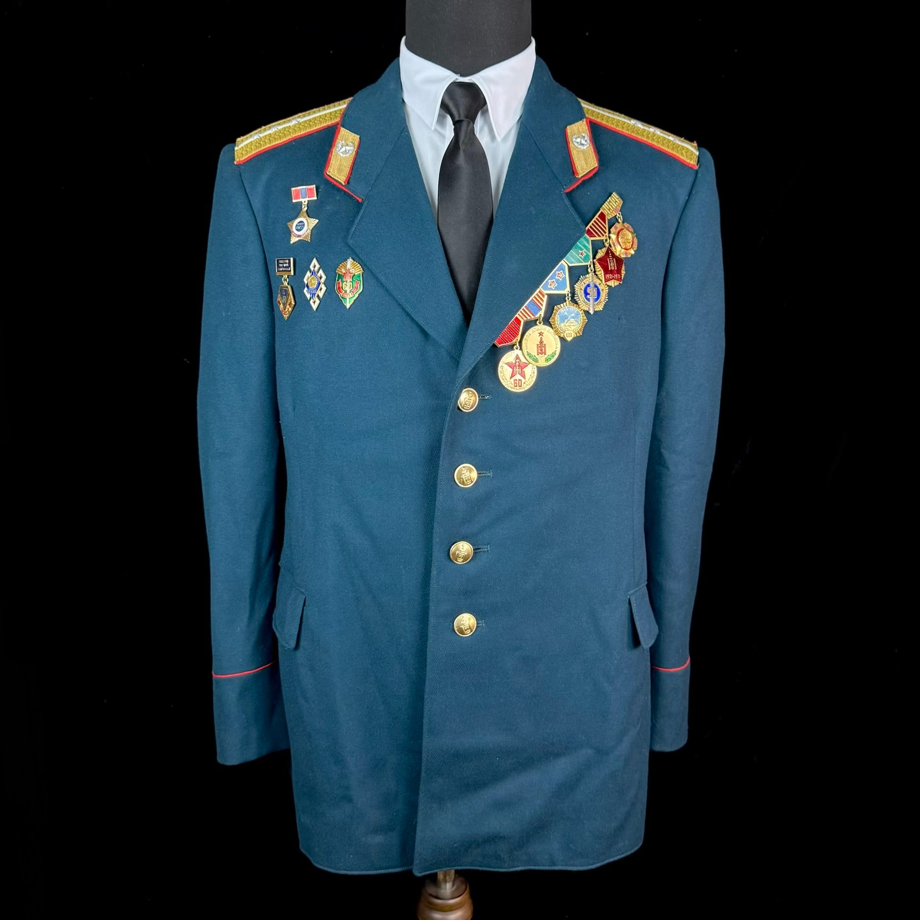 1980s Mongolian State Security “KGB” Senior Lieutenant Officer Parade Tunic – Complete with Original Awards, Excellent Condition, Rare Uniform