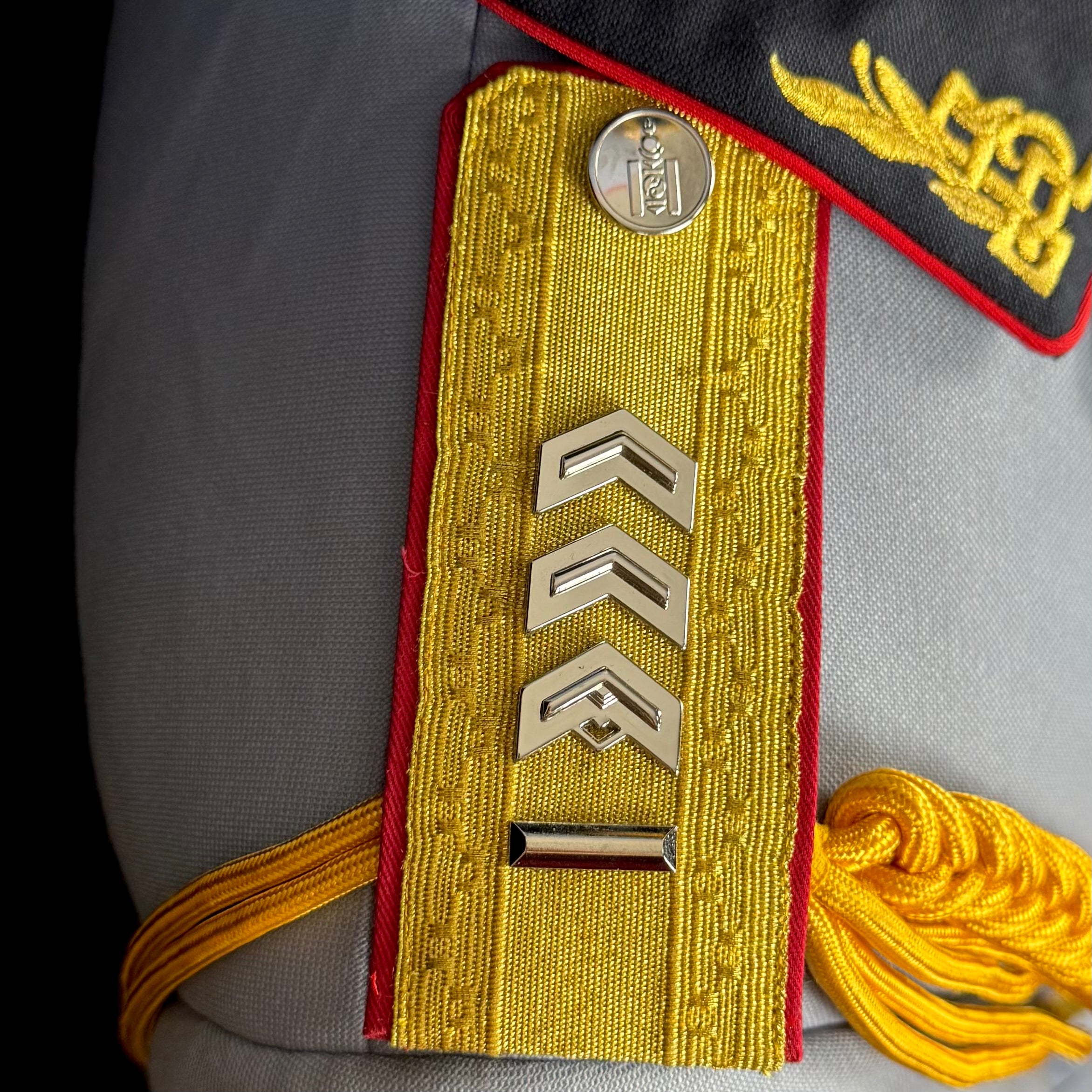 Mongolian Armed Forces Officer Full Ceremonial Parade Uniform – Complete Set with Tunic, Trousers, Visor Cap, Medals, Aiguillette & Belt, Original Issue