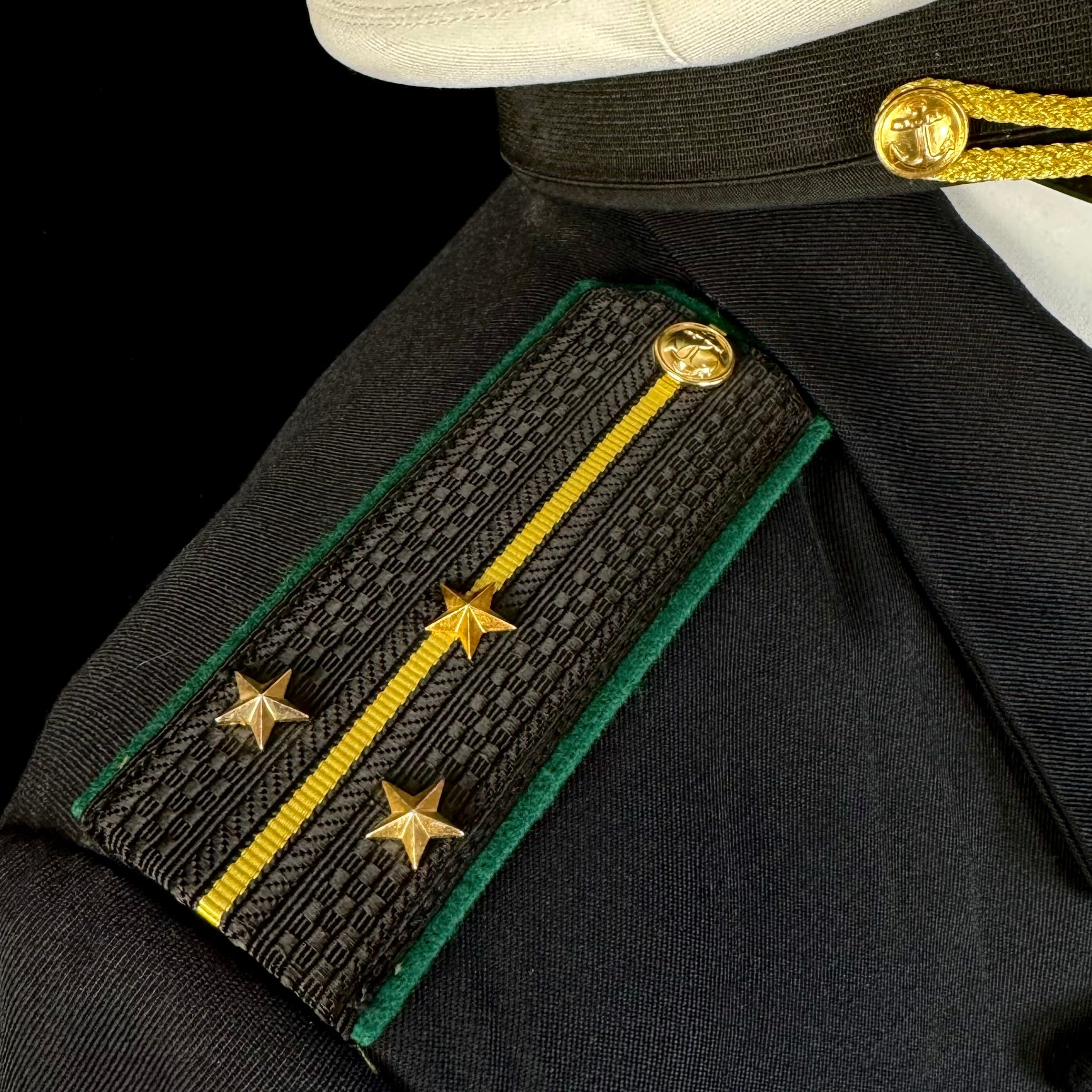 Russian FSB Border Maritime Units Senior Lieutenant Service Uniform – Complete Set with Tunic, Trousers, Summer Visor Cap & Badge, Rare Issue