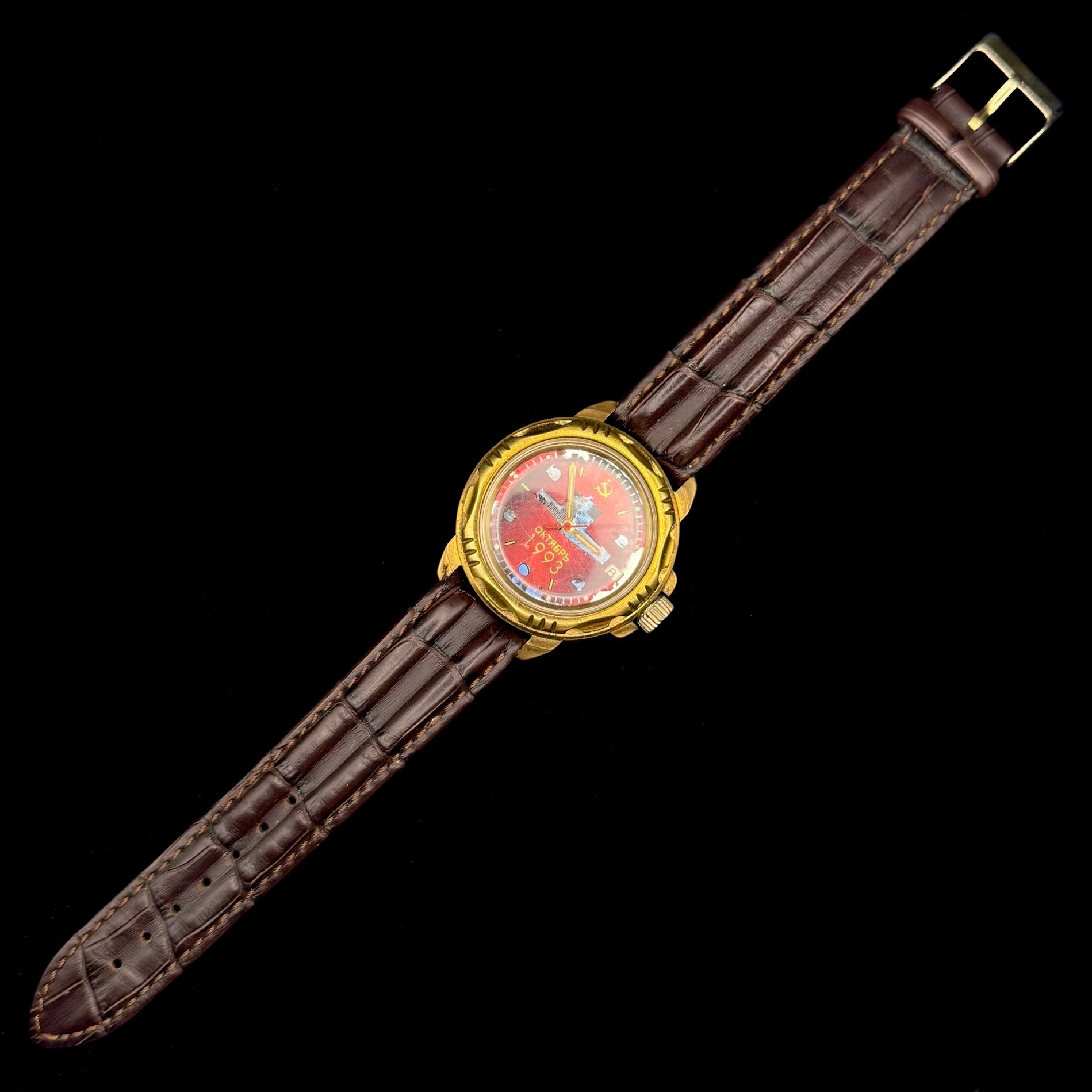 Russian Vostok Komandirskie “October 1993 Putsch” Mechanical Wristwatch – Black October, Rare Period Issue