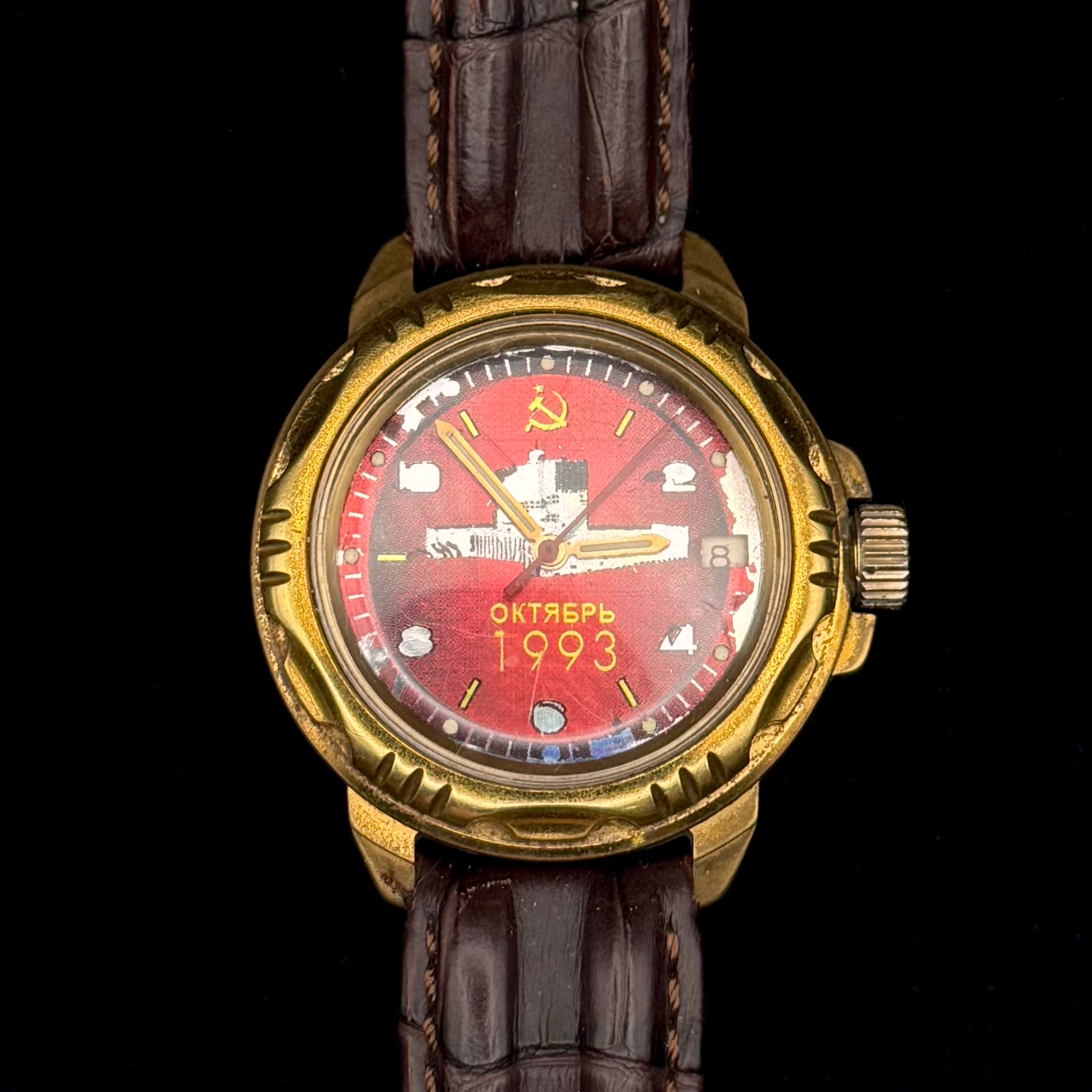Russian Vostok Komandirskie “October 1993 Putsch” Mechanical Wristwatch – Black October, Rare Period Issue