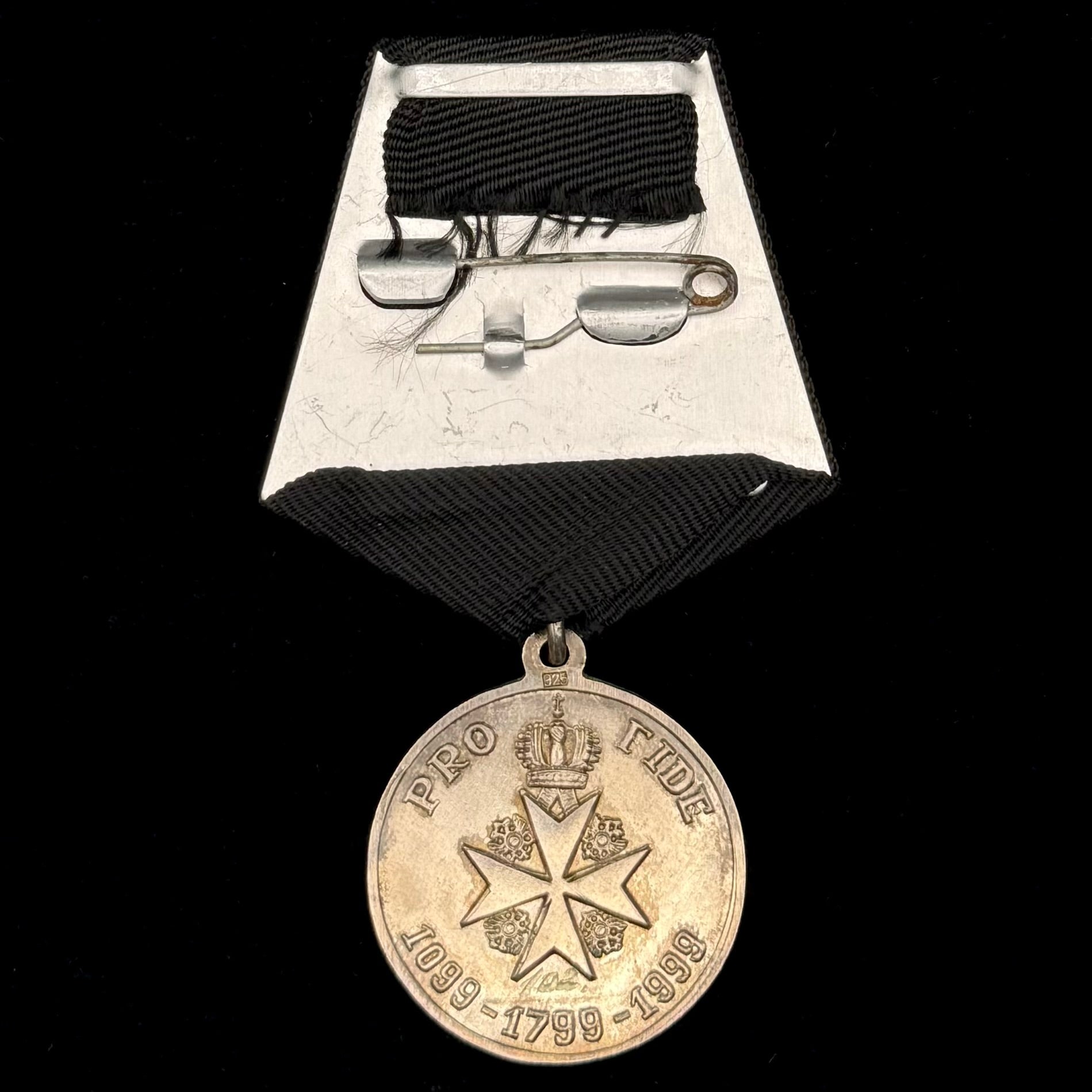 Russian Orthodox Knights Hospitaller “For Faith” Medal with Document – 900th Anniversary of the Order of St. John, Hallmarked 925 Silver, Rare Original Issue