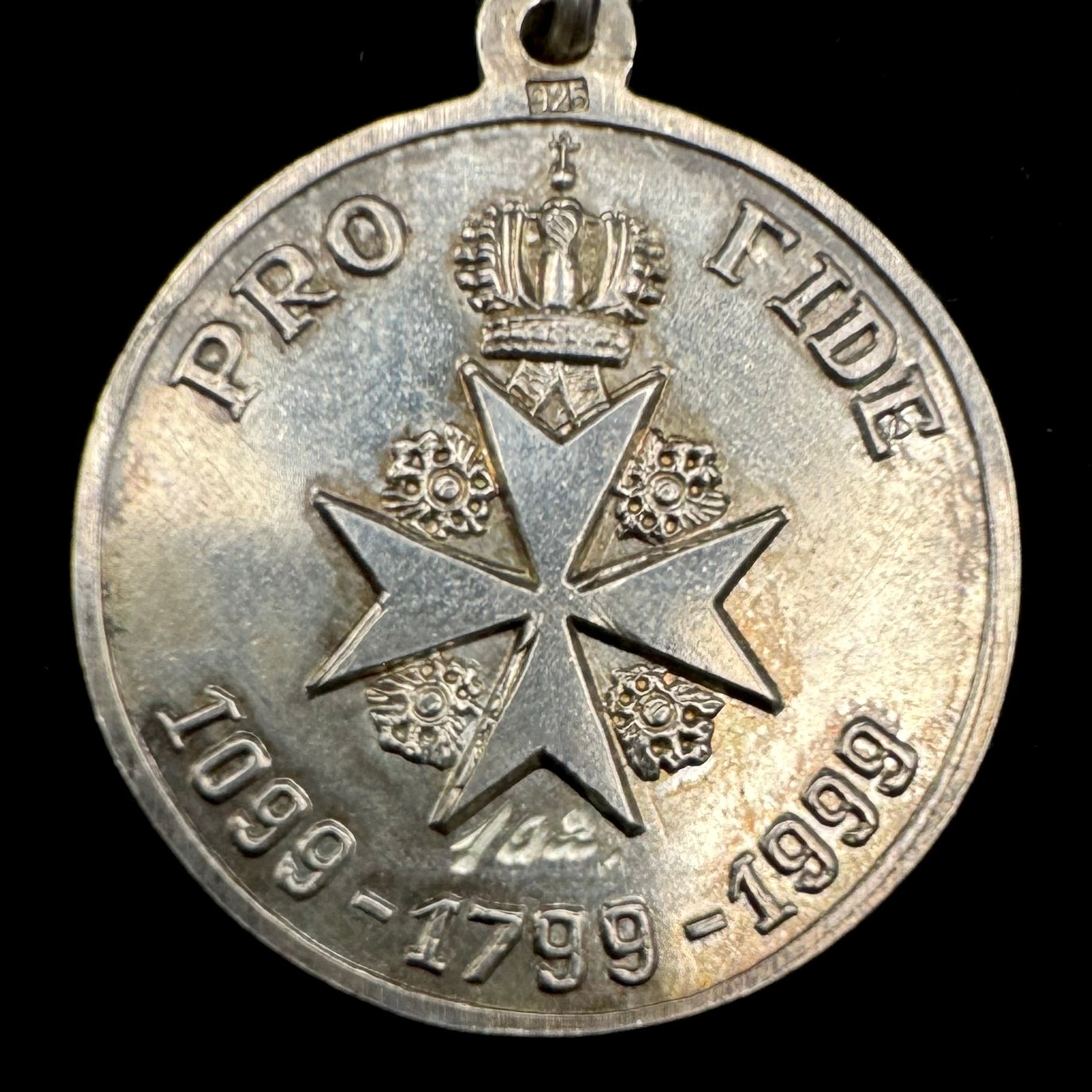 Russian Orthodox Knights Hospitaller “For Faith” Medal with Document – 900th Anniversary of the Order of St. John, Hallmarked 925 Silver, Rare Original Issue