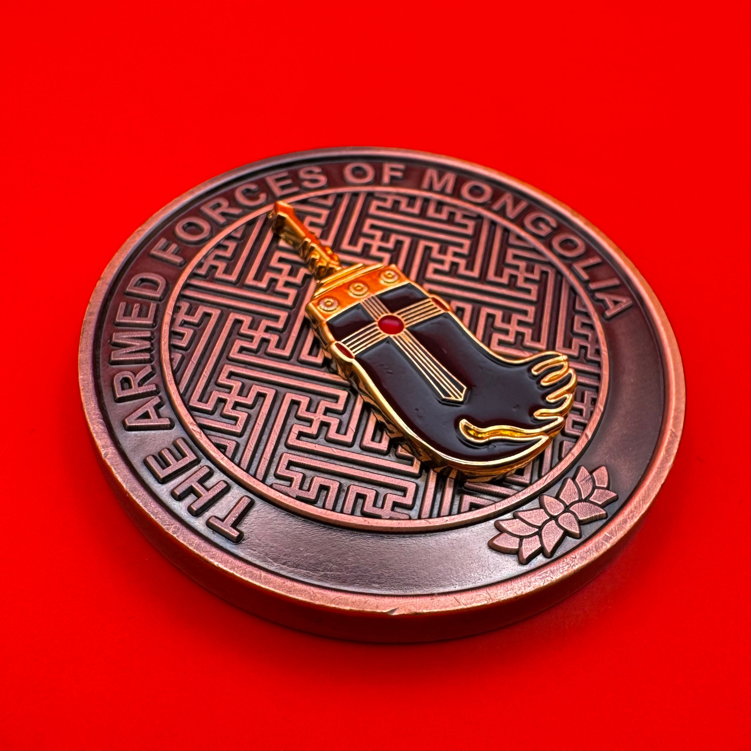 Mongolian Armed Forces Challenge Coin With Presentation Box