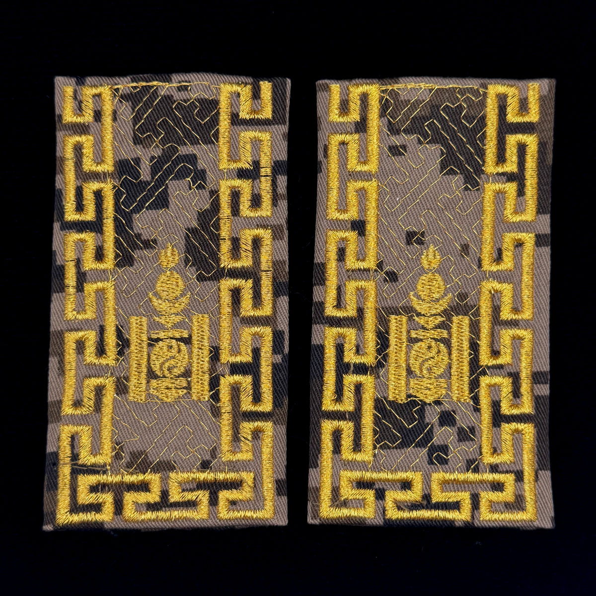 Mongolian Armed Forces Commander in Chief Field Shoulder Boards – Digital Camouflage, Rare Original Issue