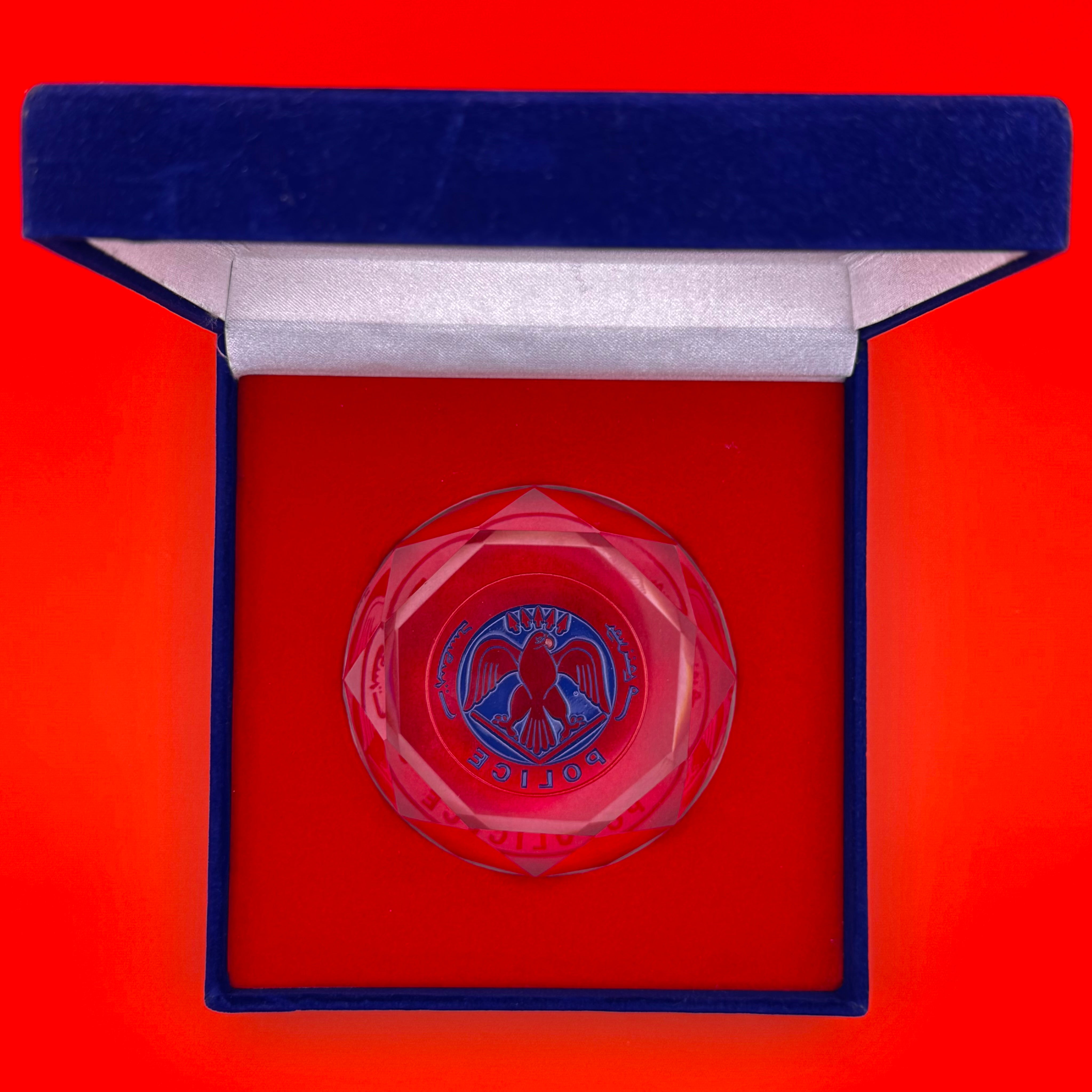 Mongolian Police Desk Display With Box Reverse Error