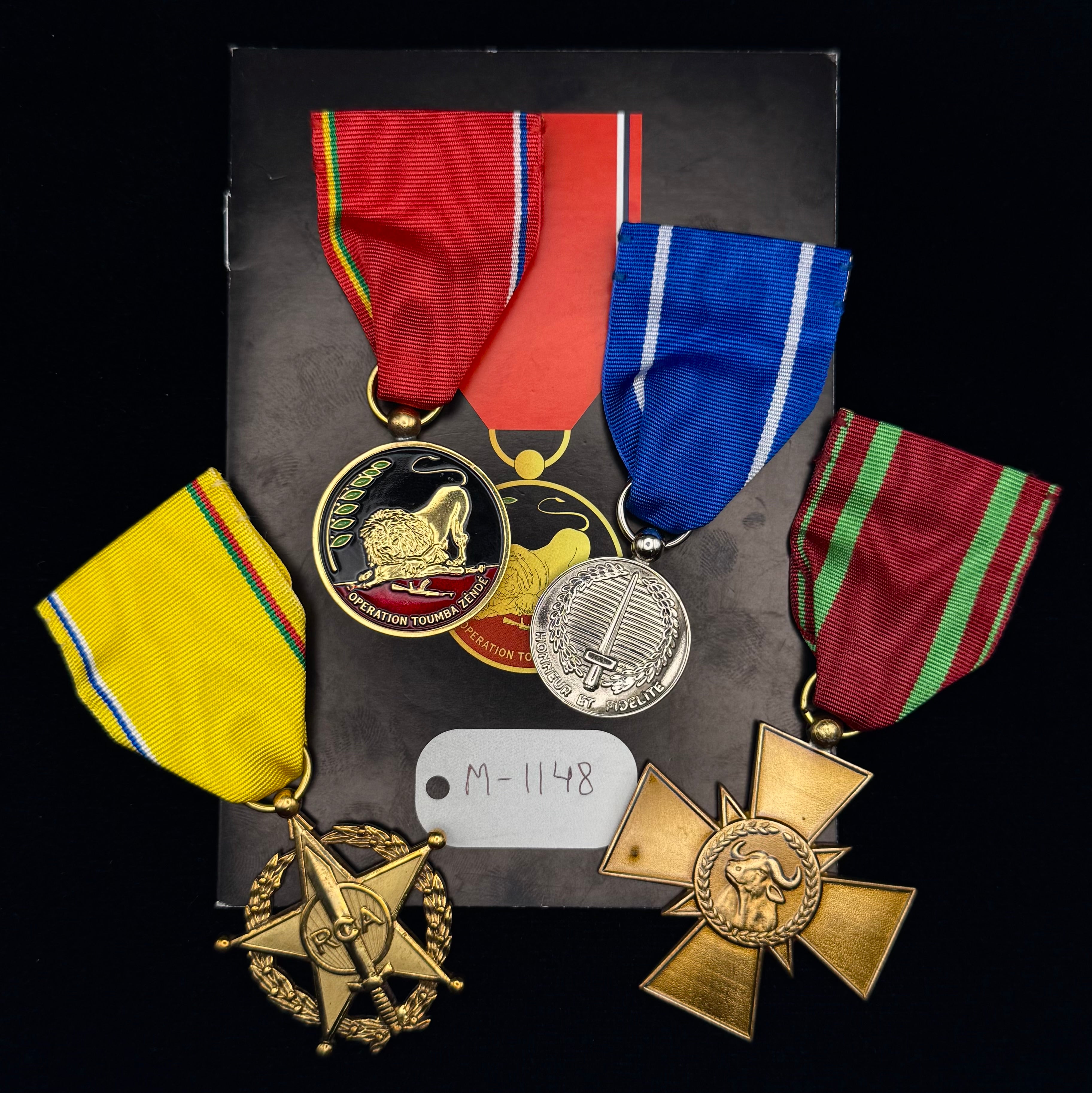 PMC Wagner CAR African Campaign Medal Group – Operation Toumba Zéndé Medal w/ Doc, Honneur et Fidélité, Military Merit Star & Military Valor Cross – Rare Award Set