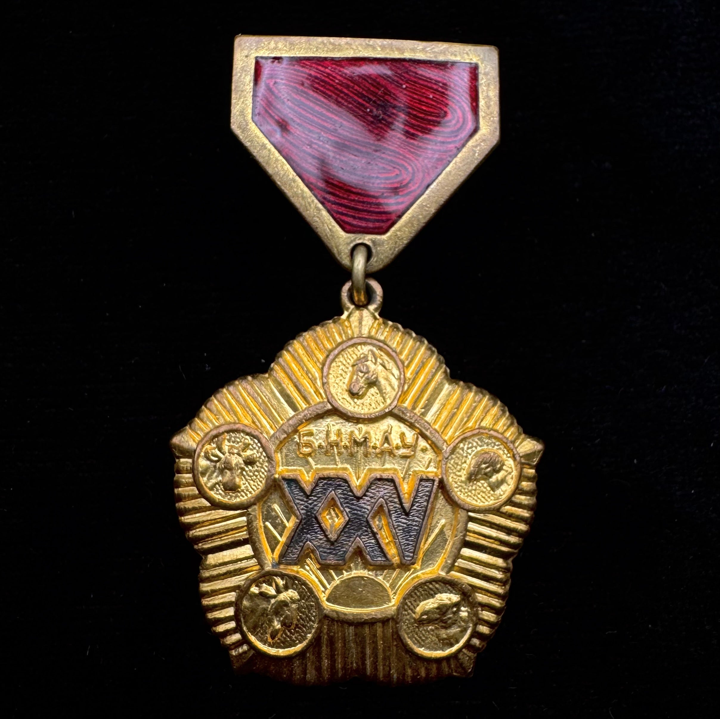 1946 Mongolian People's Revolution 25th Anniversary Medal – Moscow Artists Cooperative – Extremely Low Serial Number