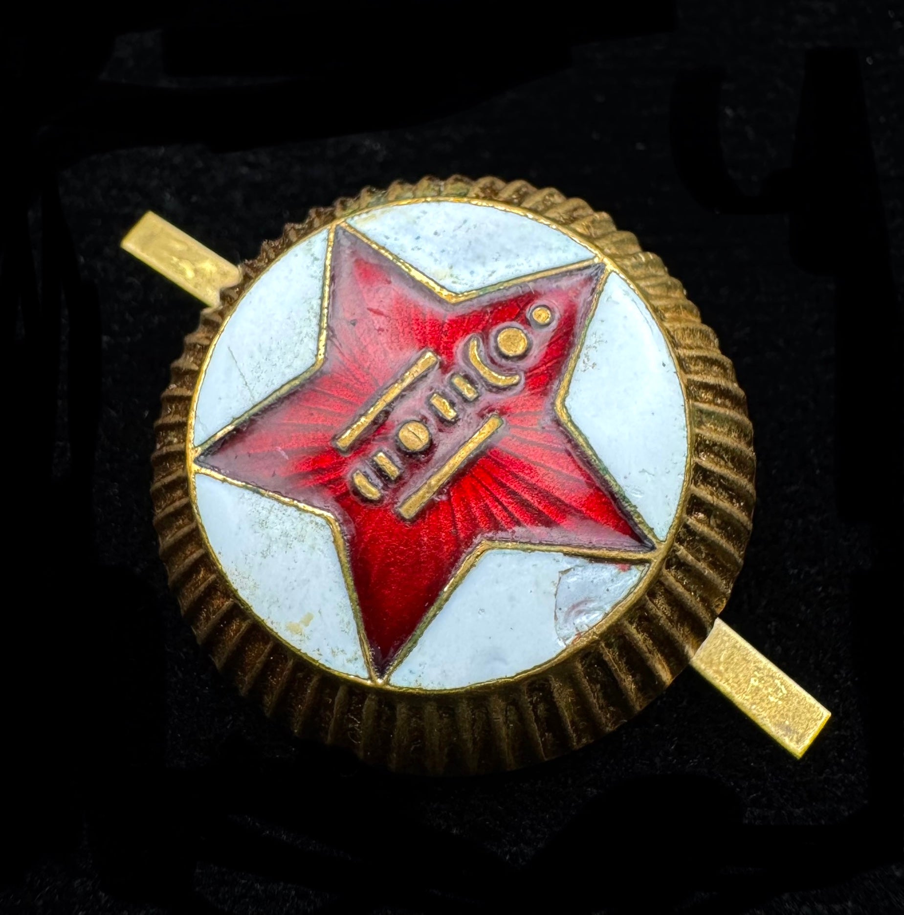 Late 1960s Mongolian People's Army Visor Cap Badge – Heavy Metal, Rare Variation