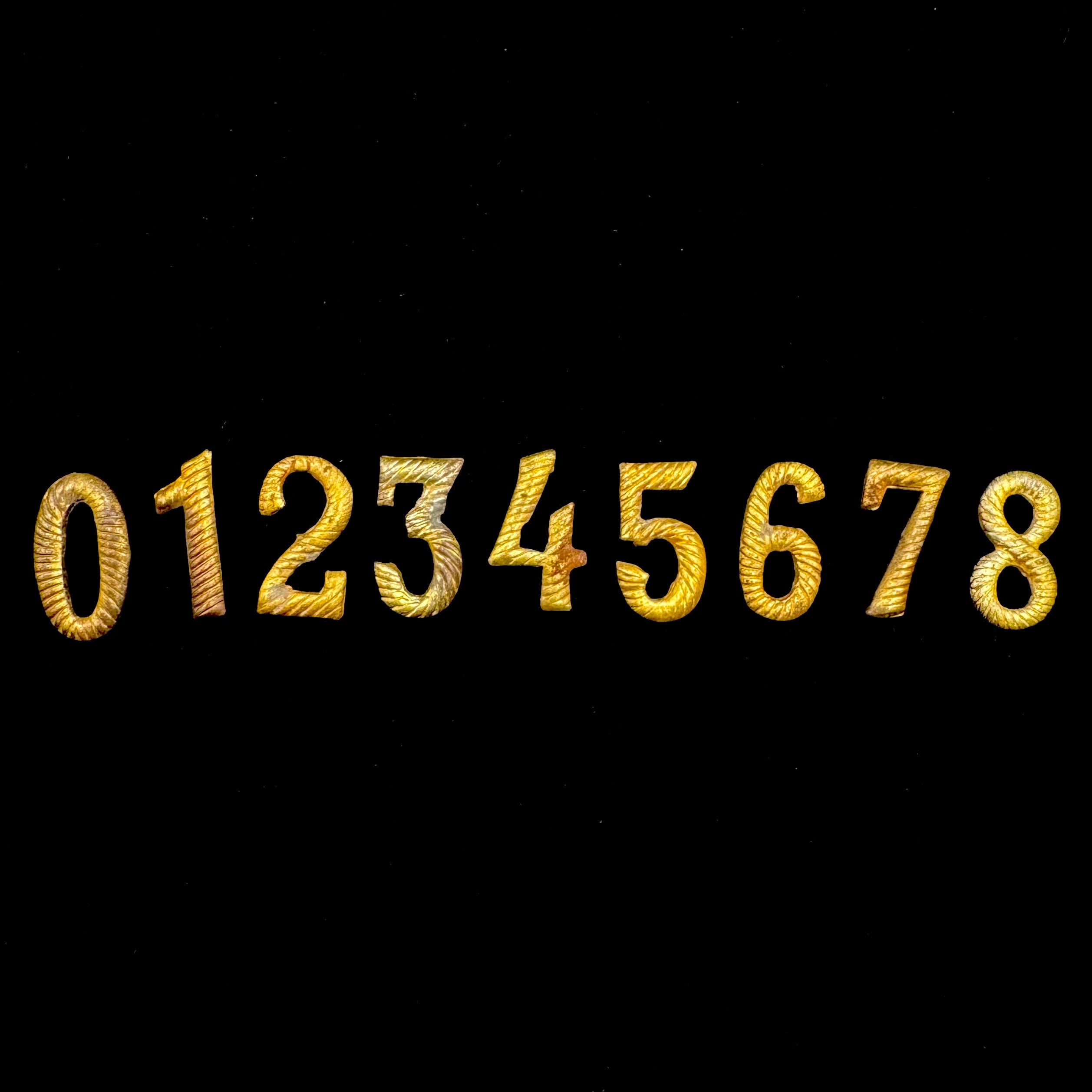 Pre-WWII Mongolian & Soviet Military Shoulder Board Numerals – Complete 0–8 Set, Original Issue