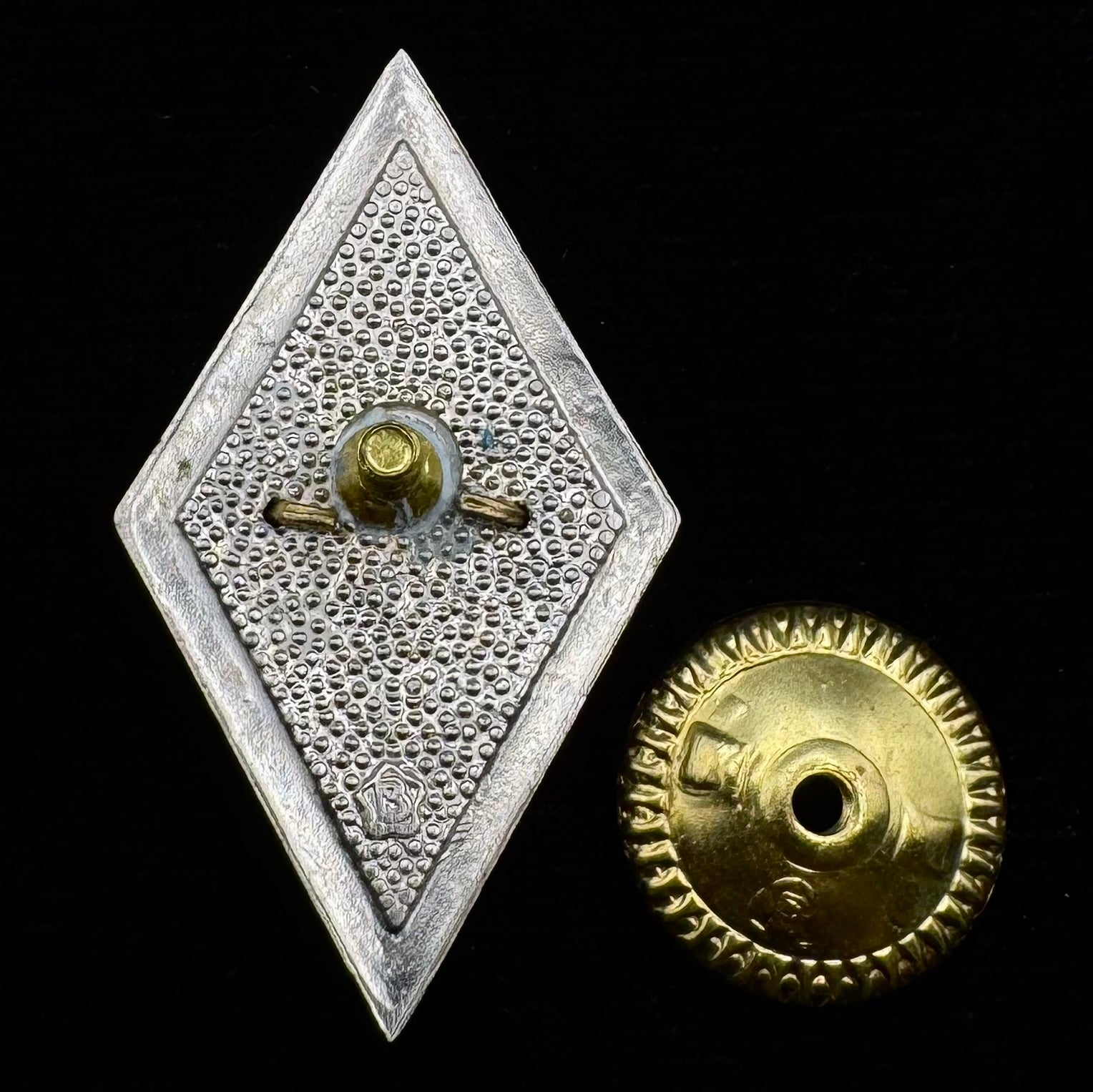Russian Military Institute Graduation Rhombus Badge – Marked, Official Issue