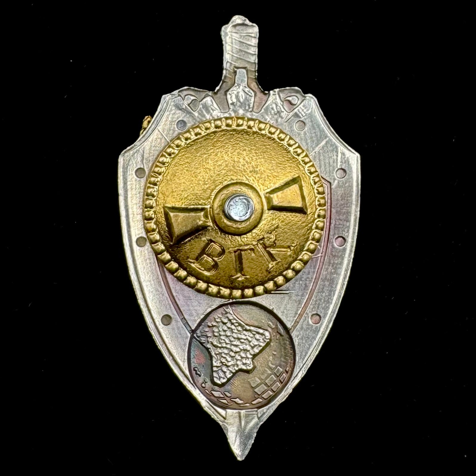 Russian SVR Foreign Intelligence Mobilization Department Honorary Badge – Extremely Low Serial Number, Rare Official Issue
