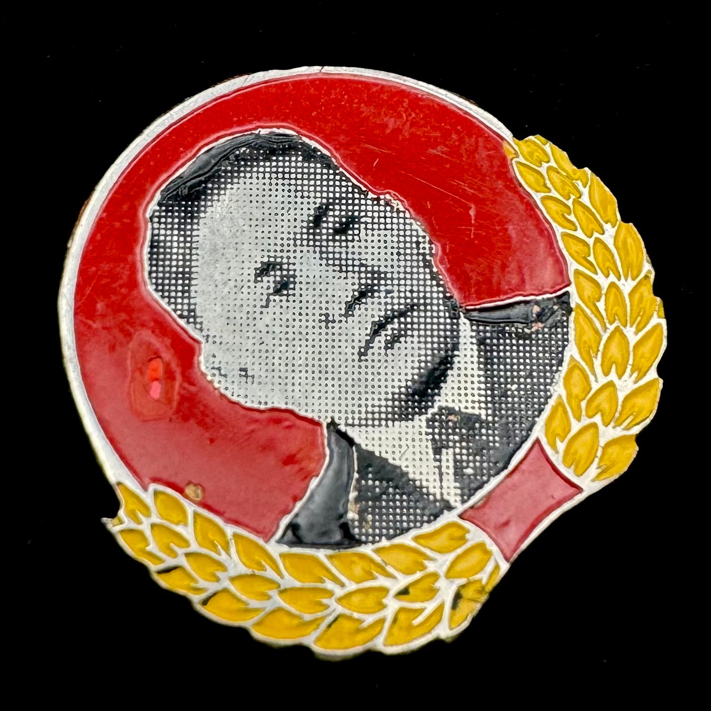 Mongolian Marshal Yumjaagiin Tsedenbal Portrait Badge – Longest Serving Leader, Communist Party Honorary Award, Rare Original Issue