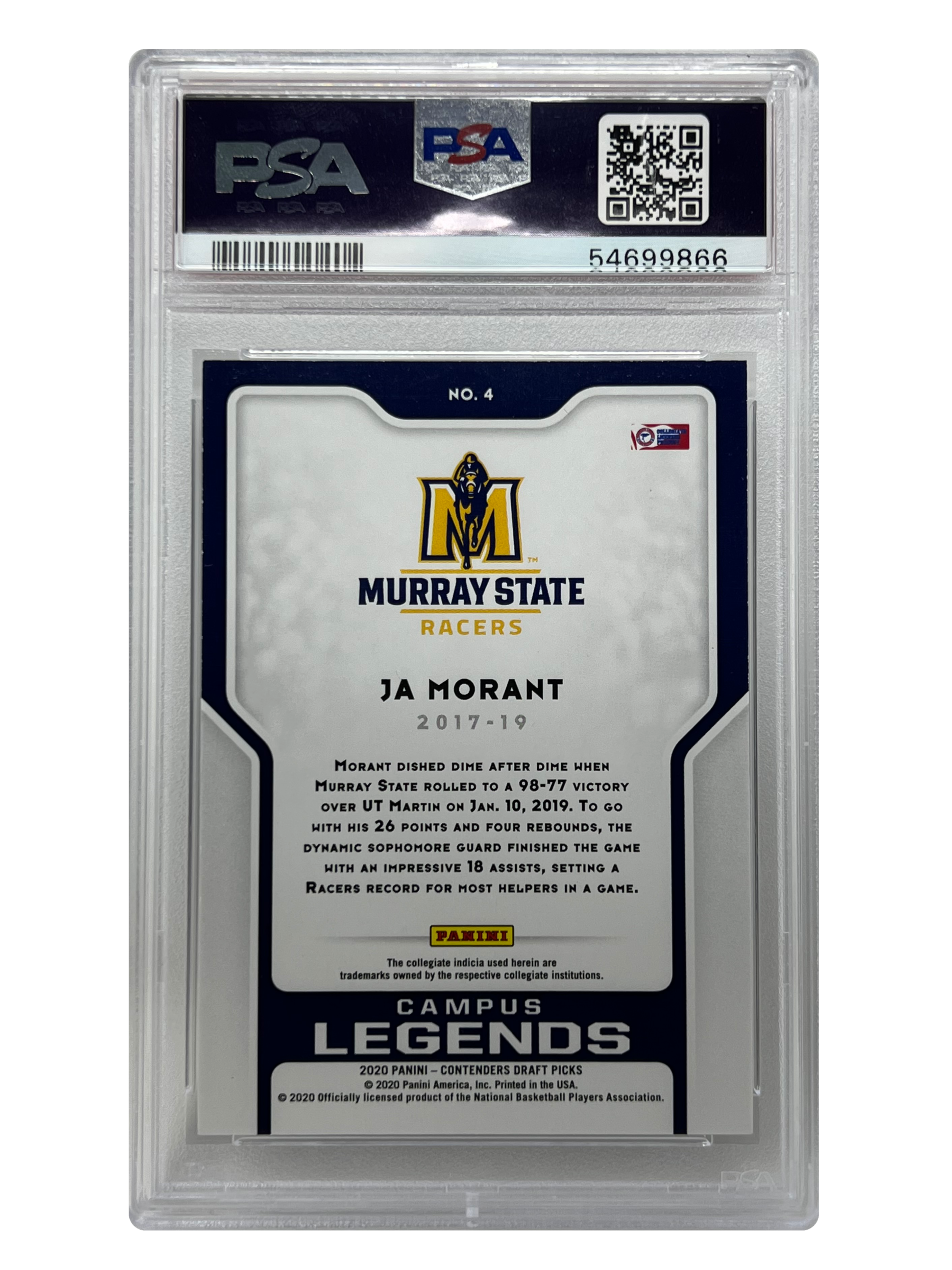 2020 Panini Contenders DP Ja Morant 03/10 Card PSA 9 MINT