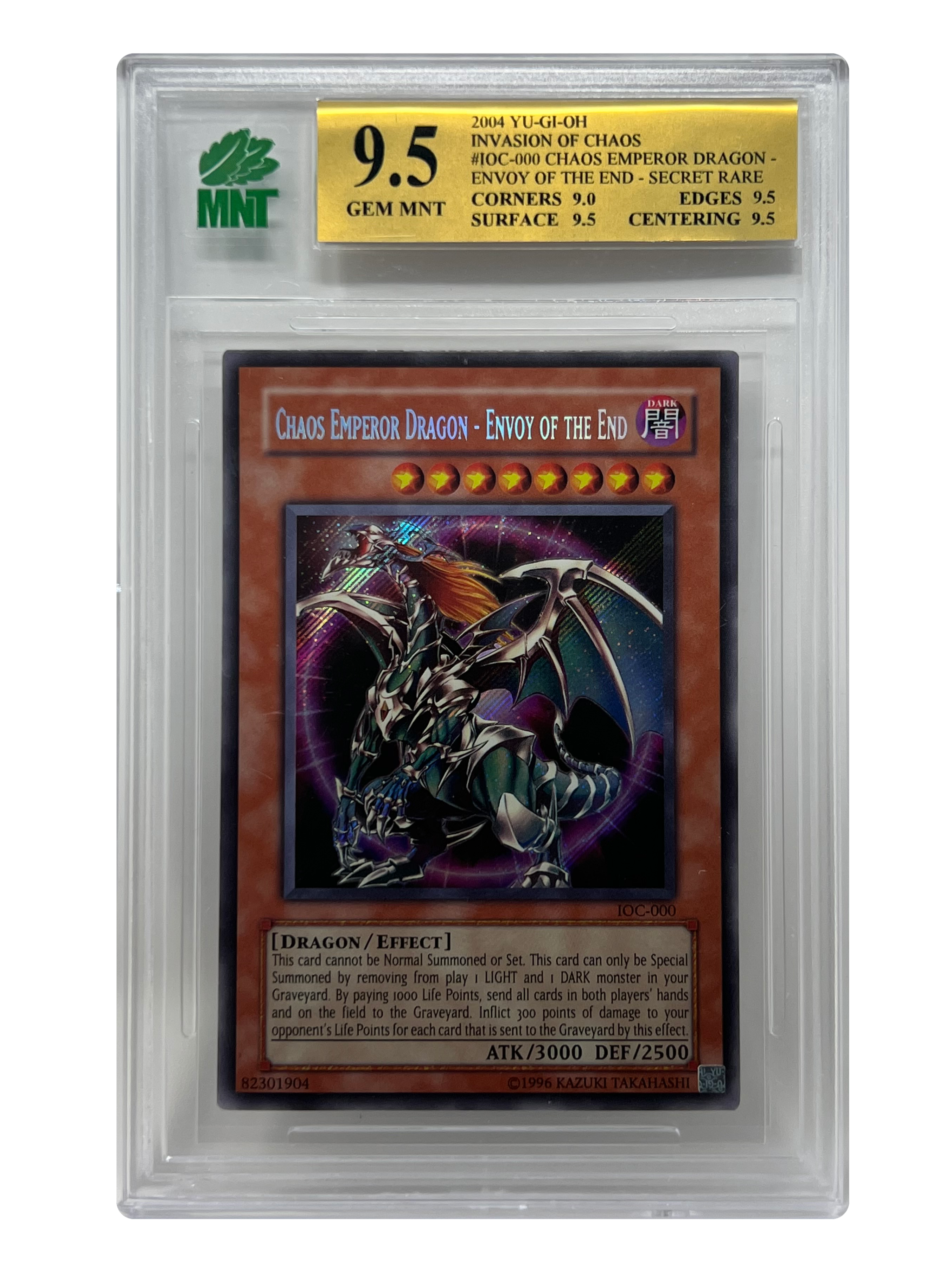 2004 Yu-Gi-Oh! Chaos Emperor Dragon Card - Envoy of the End IOC-000 MNT 9.5 GEM