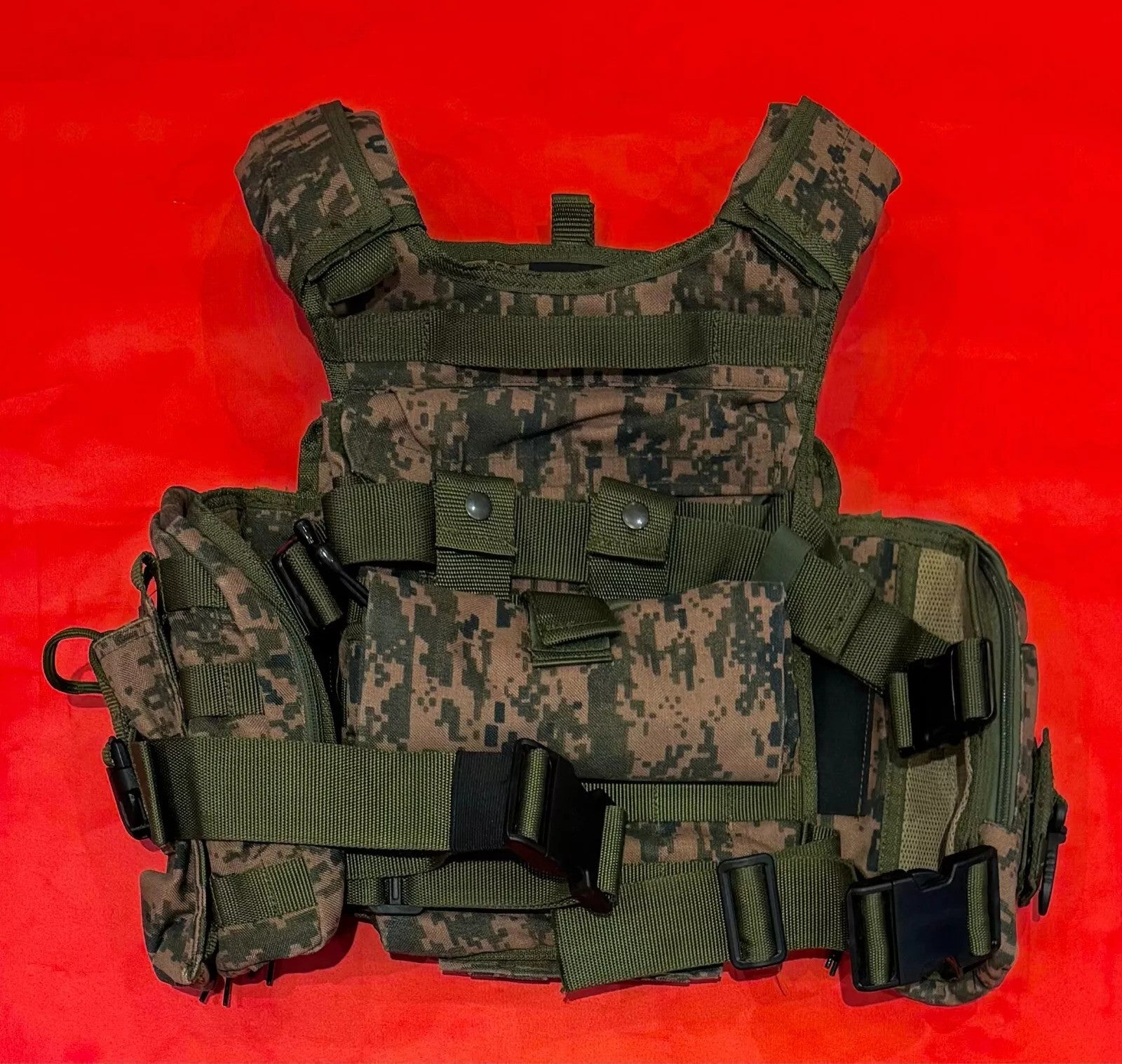 Mongolian Army Camouflage Vest Chest Plate Carrier - Unissued Original Gear