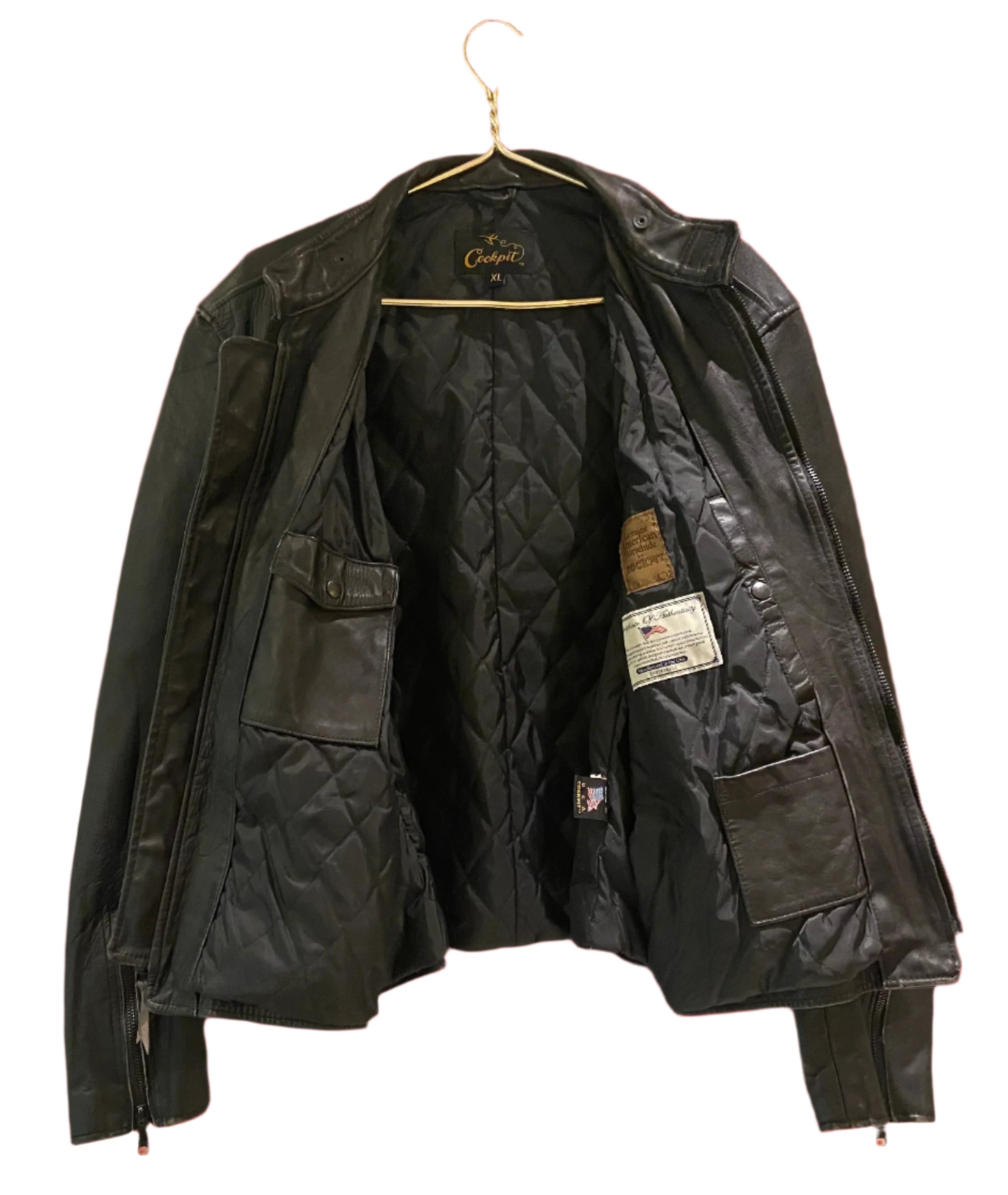 Cockpit Vintage Motorcross Horsehide Leather Jacket Z21A026 Size XL Made in USA NWOT