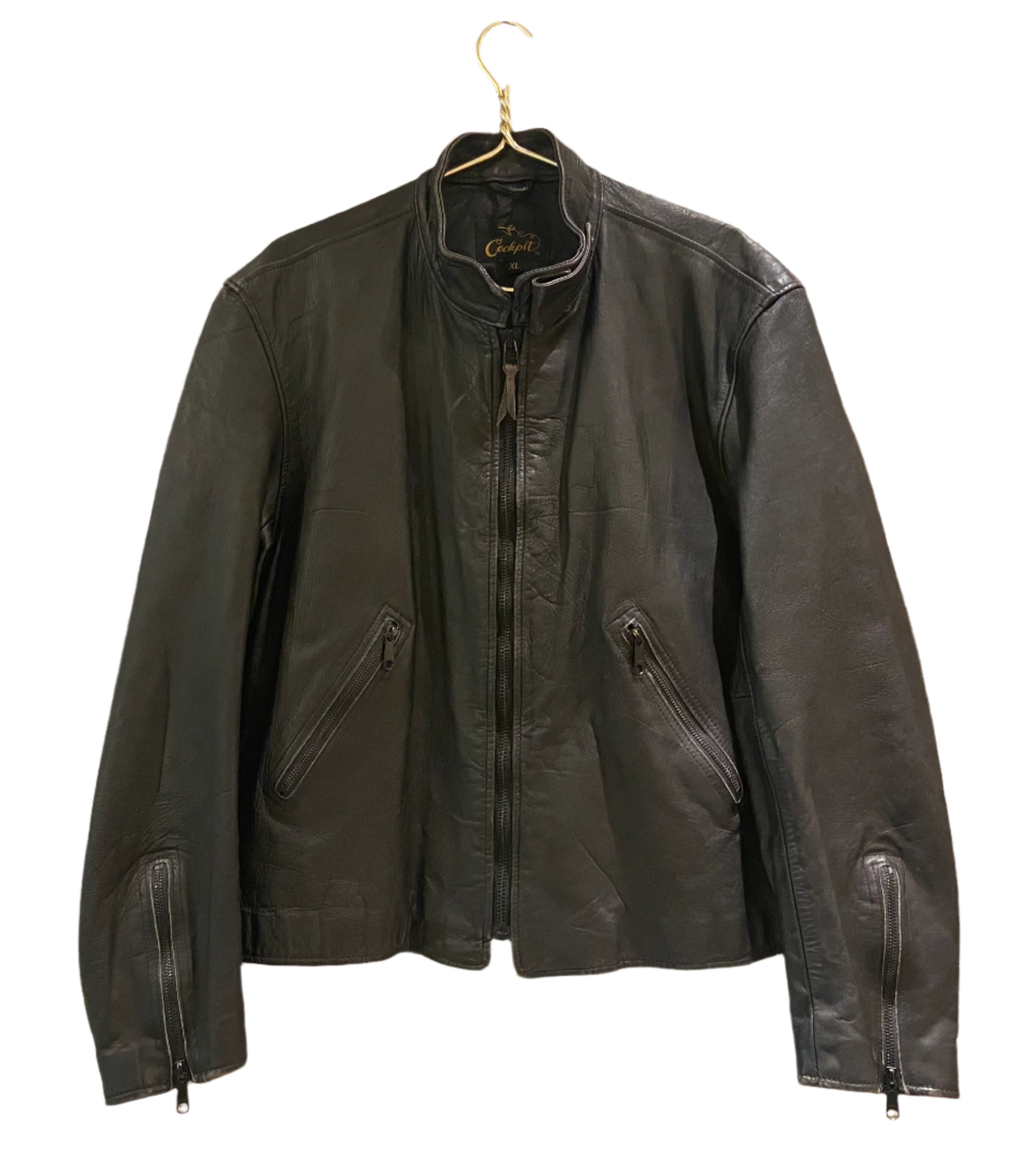 Cockpit Vintage Motorcross Horsehide Leather Jacket Z21A026 Size XL Made in USA NWOT