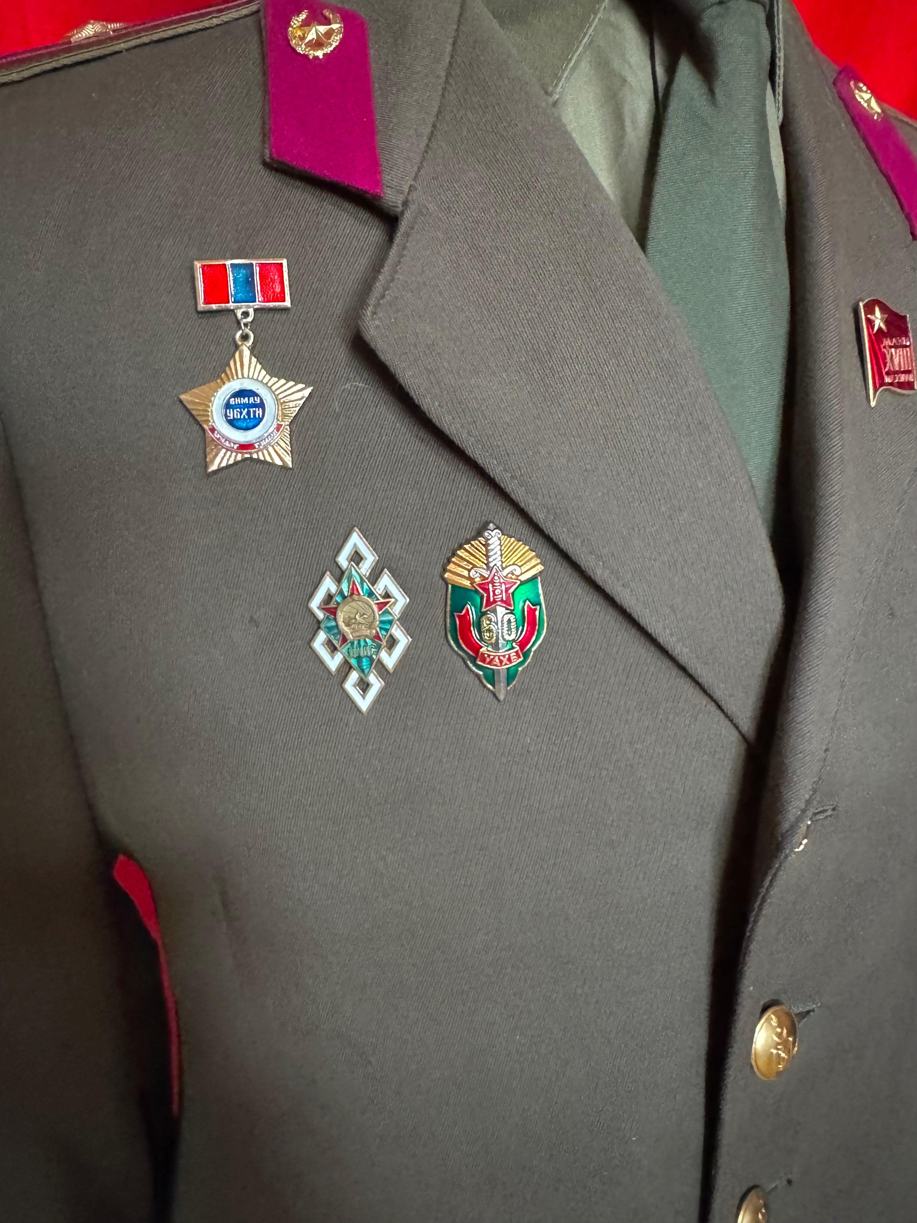 1980s Mongolian KGB State Security Spy Officer Pink Uniform Set