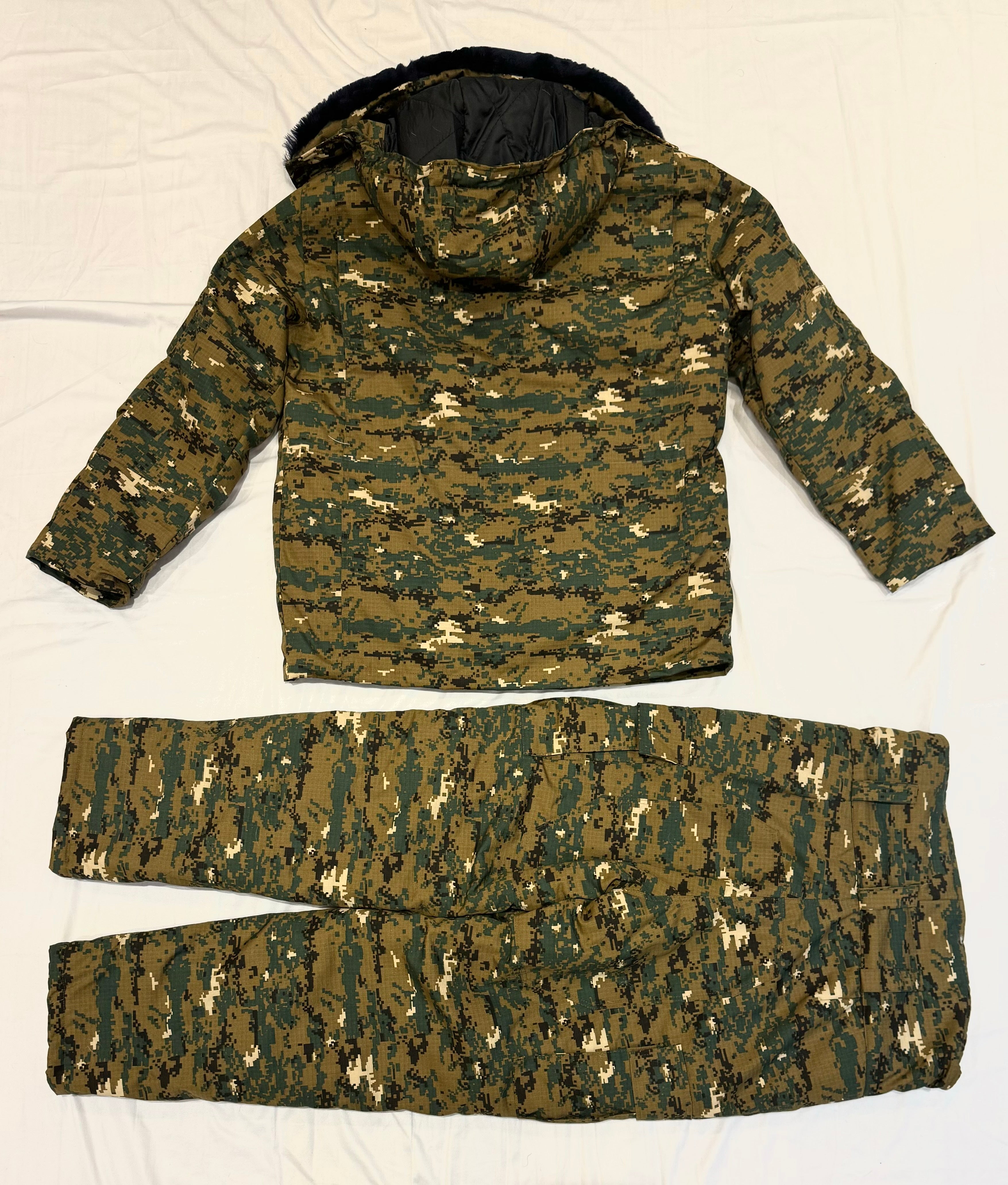 Mongolian Border Guard Winter Camo Jacket & Pants With Sheepskin Liner Size M / EU 50