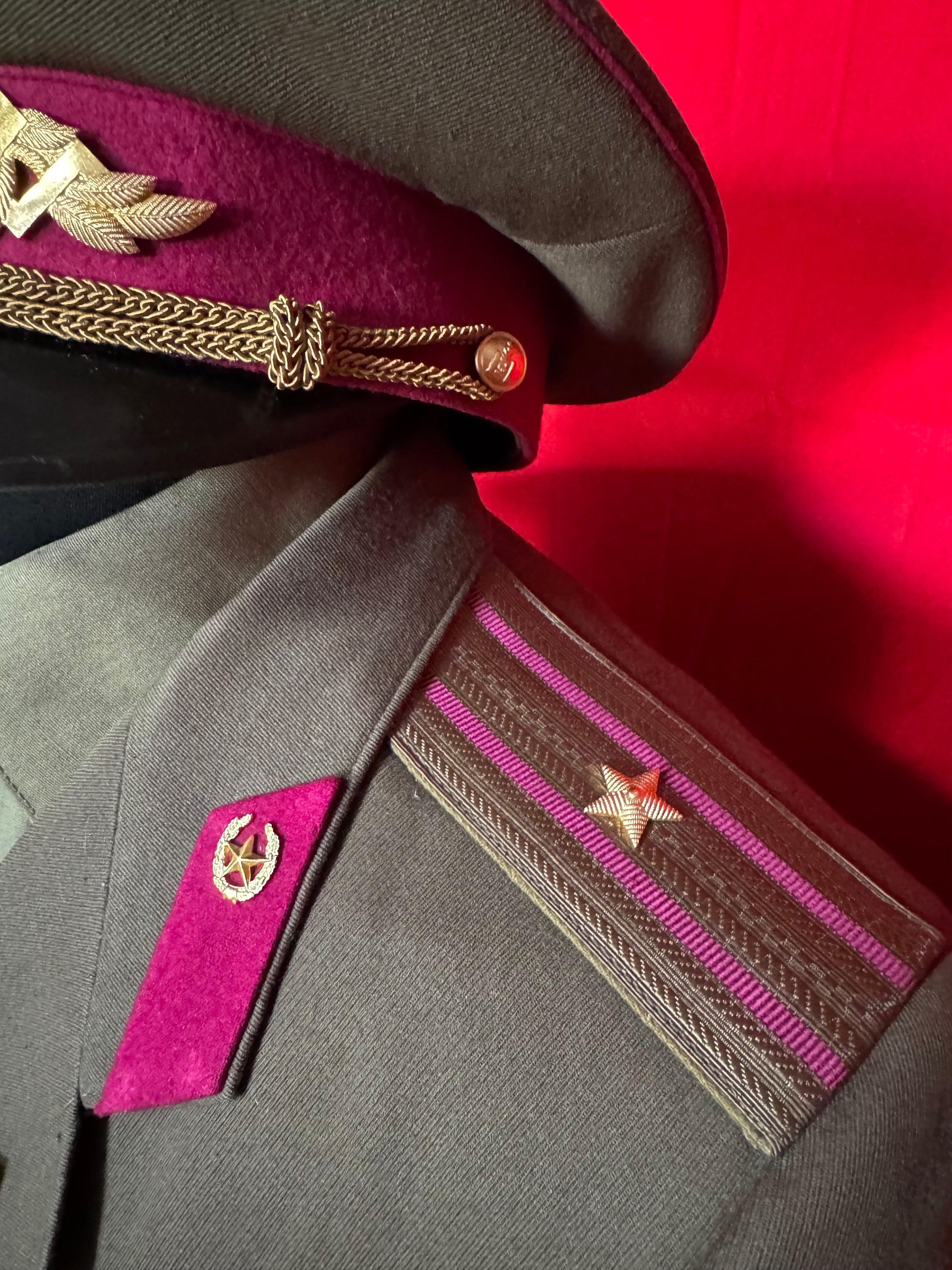 1980s Mongolian KGB State Security Spy Officer Pink Uniform Set