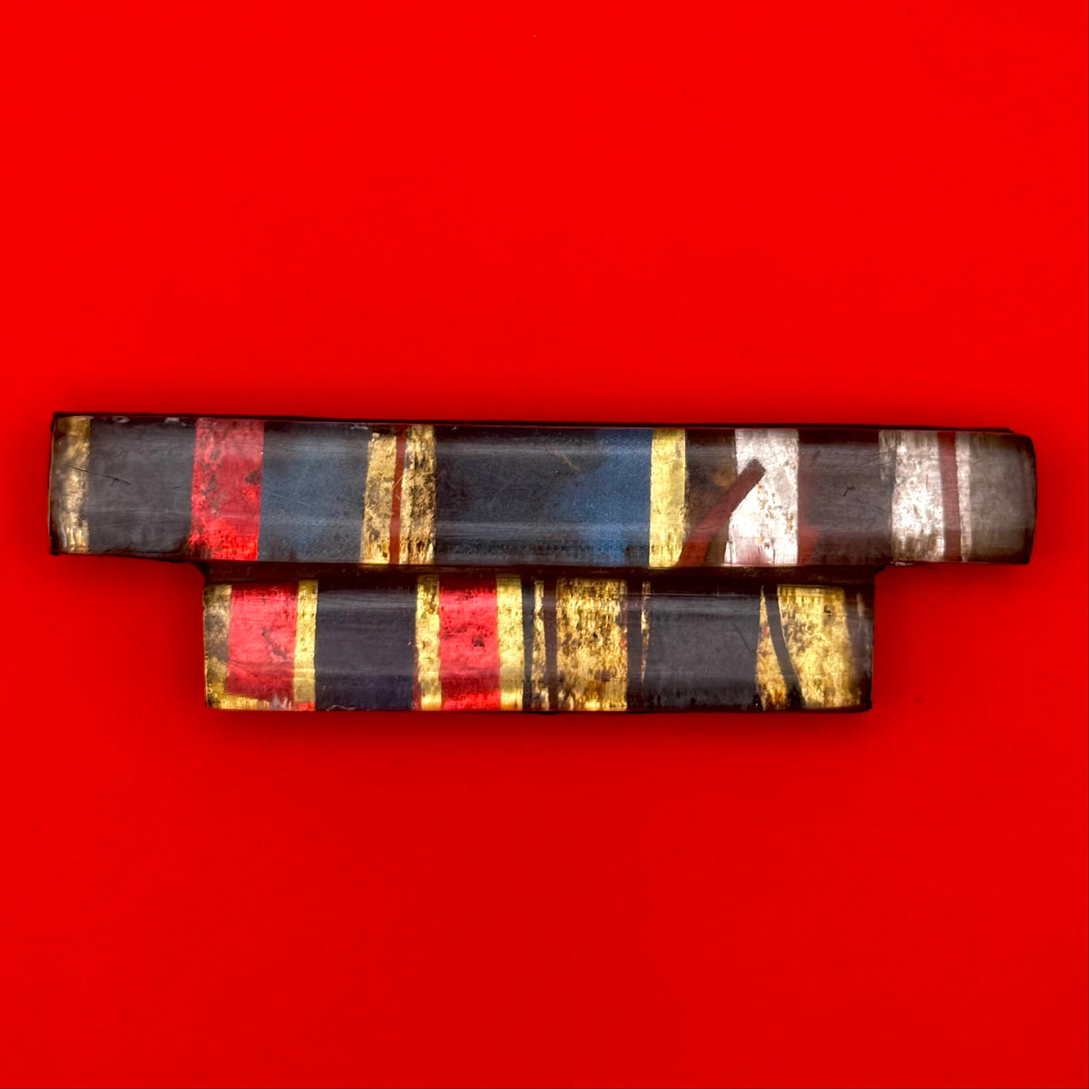 1990s Mongolian Military Ribbon Bar Vintage Metal Frame