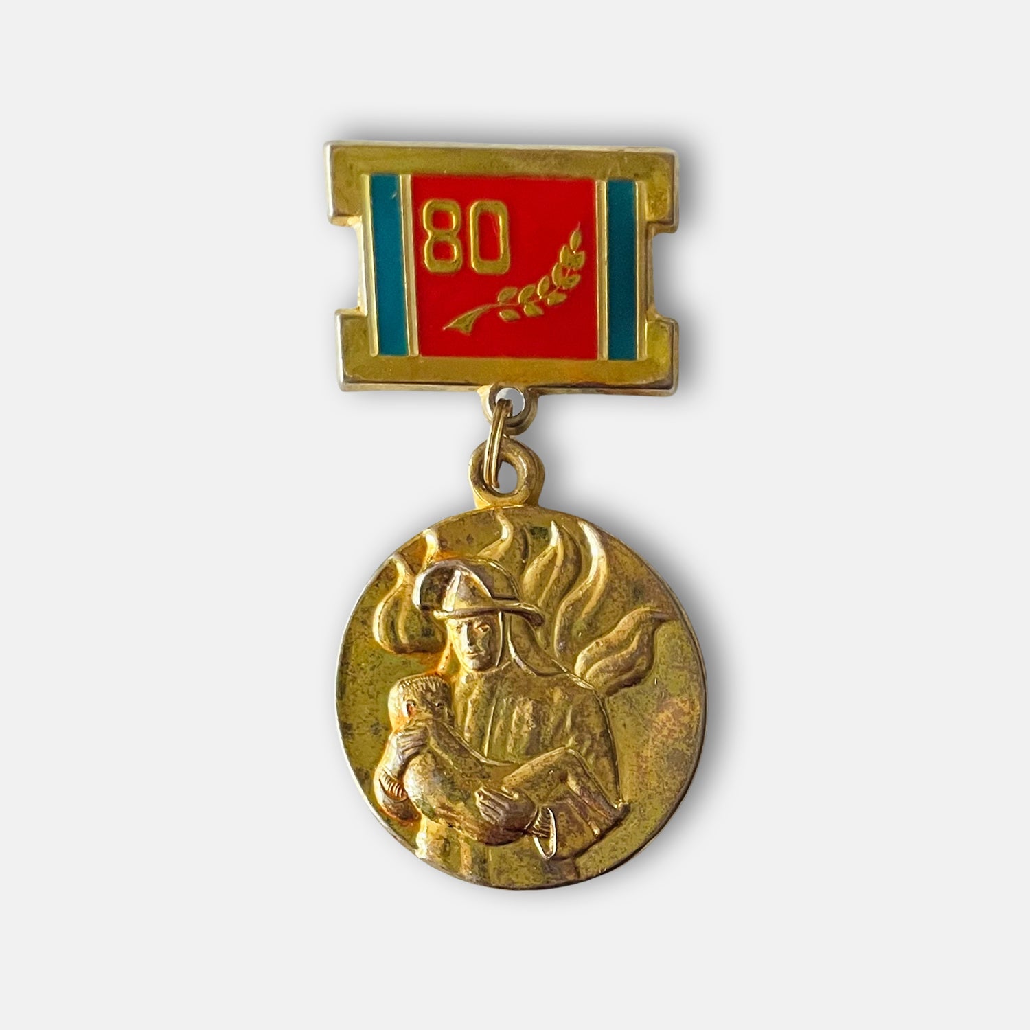2002 Mongolian Firefighters & Rescuers 80th Anniversary Badge