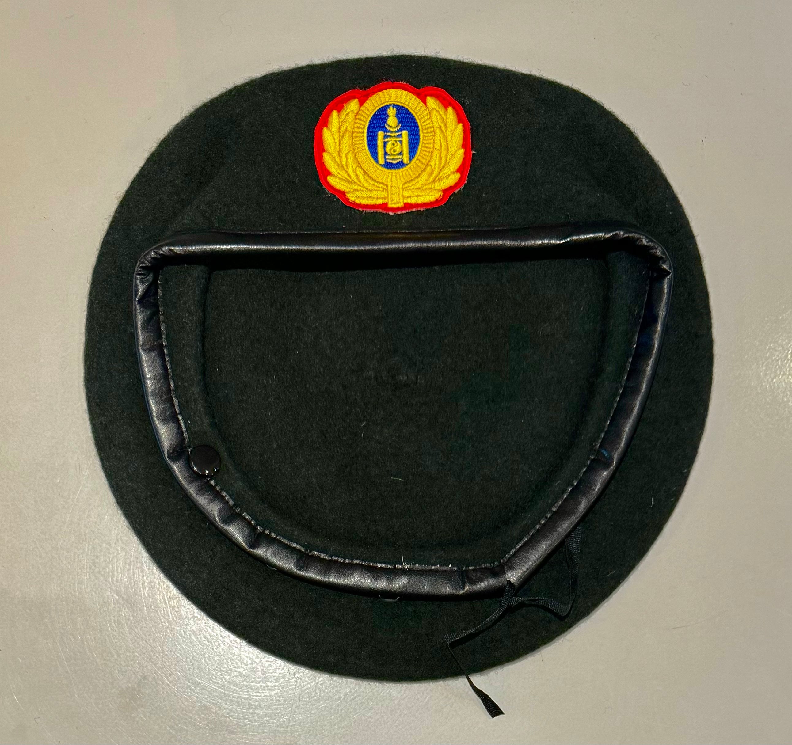 2000s Mongolian Army Surplus Officer Green Wool Beret