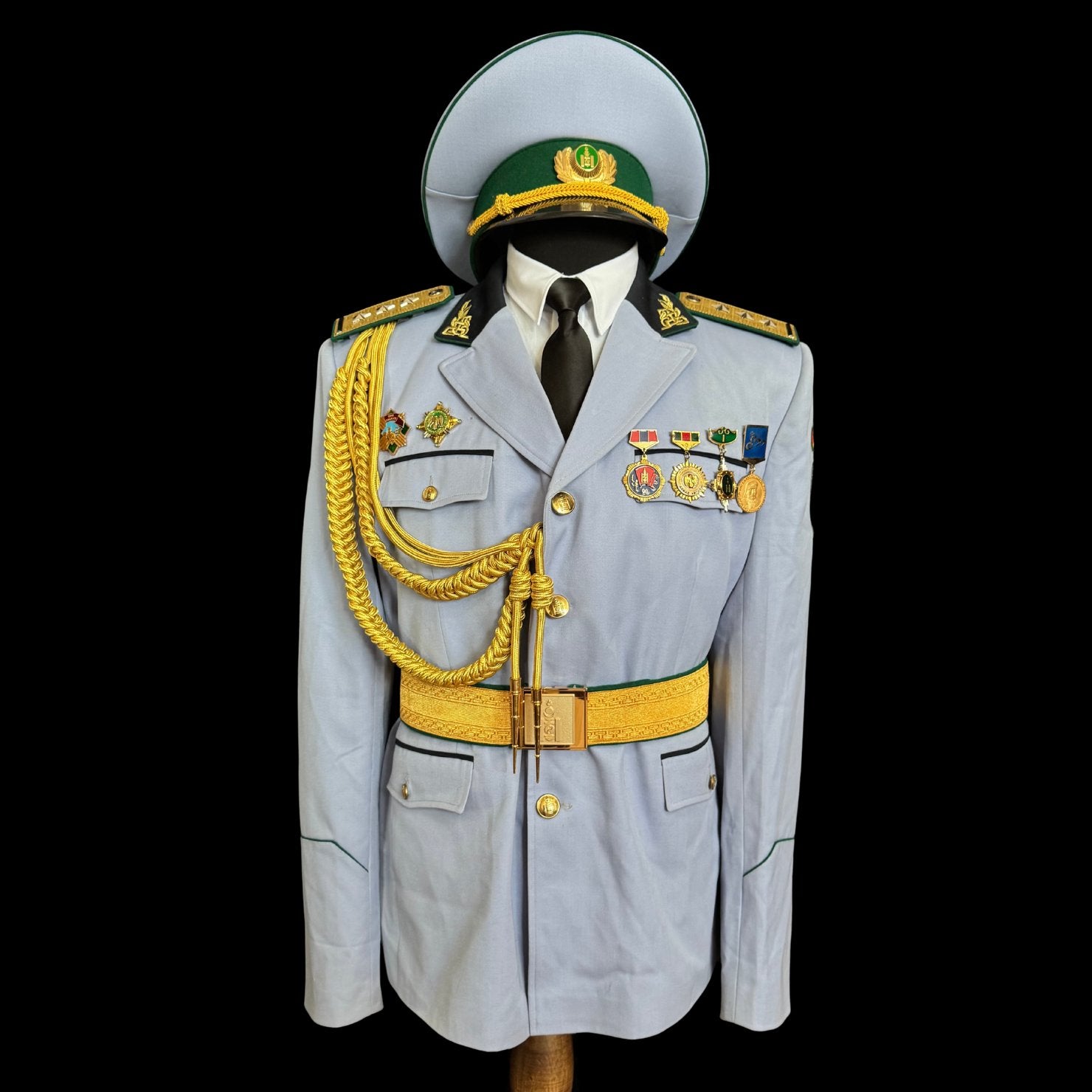 2010s Mongolian Border Troops Colonel's Full Parade Uniform – Complete with Aiguilette, Parade Belt & Awards Group, Original Issue