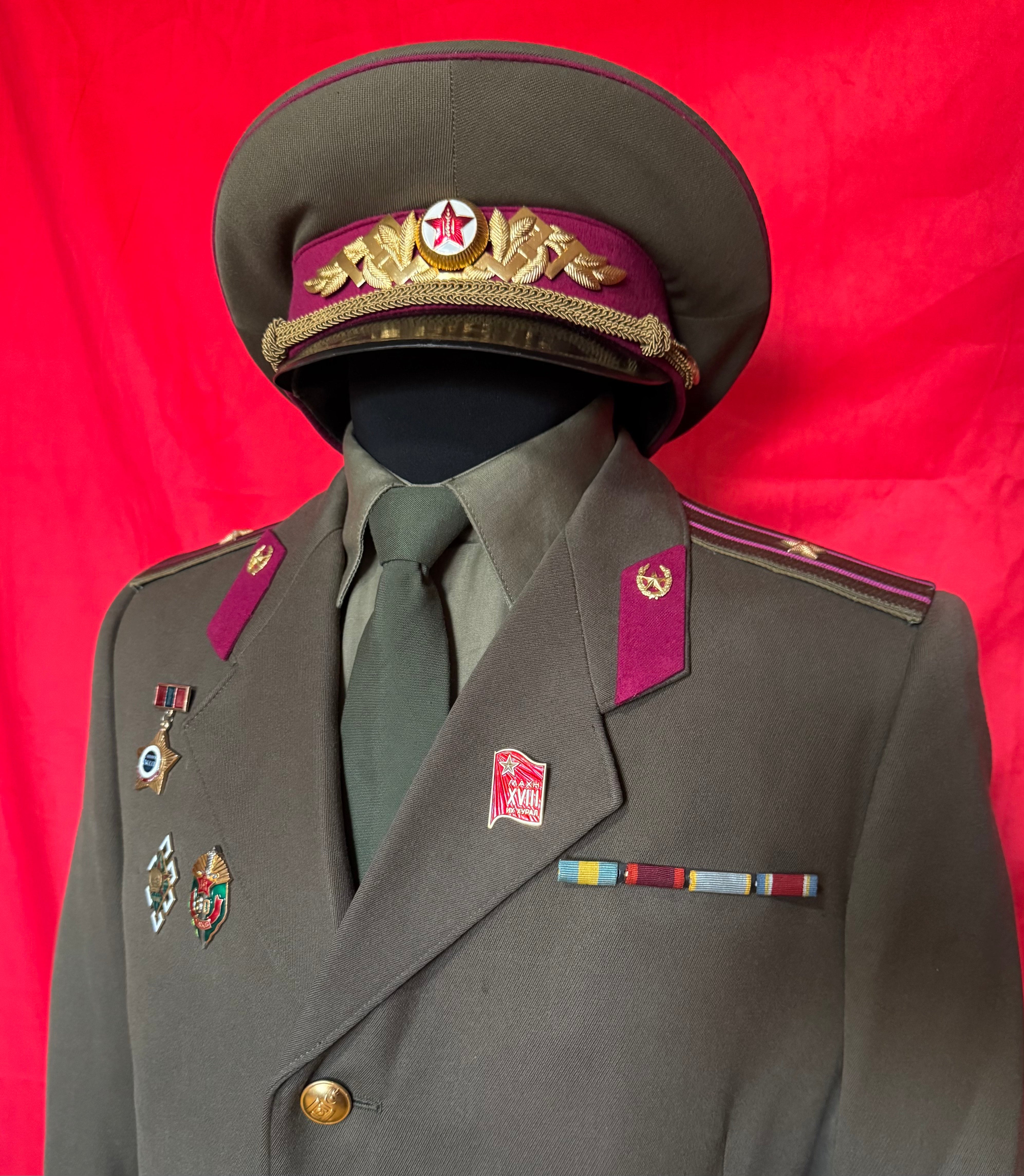 1980s Mongolian KGB State Security Spy Officer Pink Uniform Set