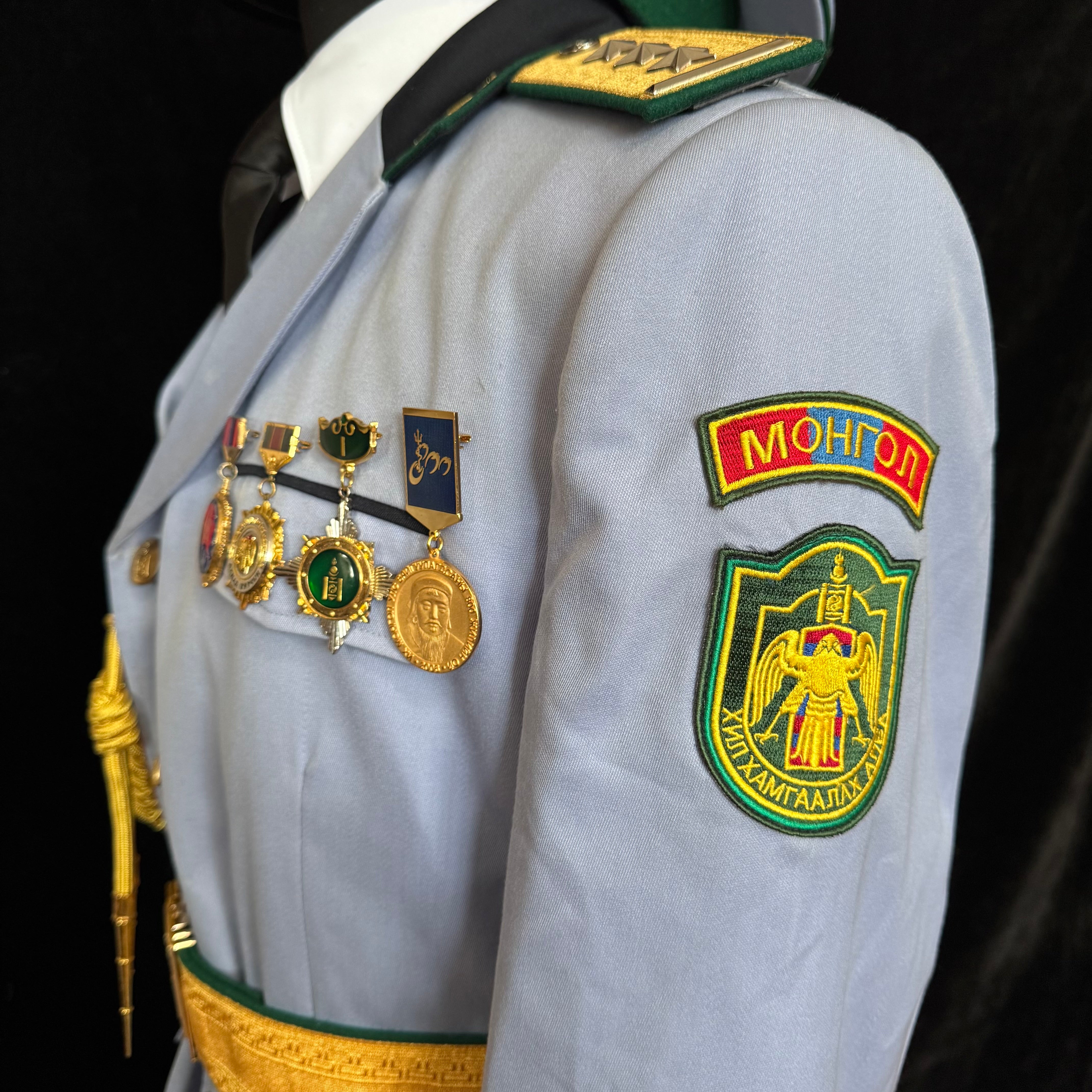 2010s Mongolian Border Troops Colonel's Full Parade Uniform – Complete with Aiguilette, Parade Belt & Awards Group, Original Issue
