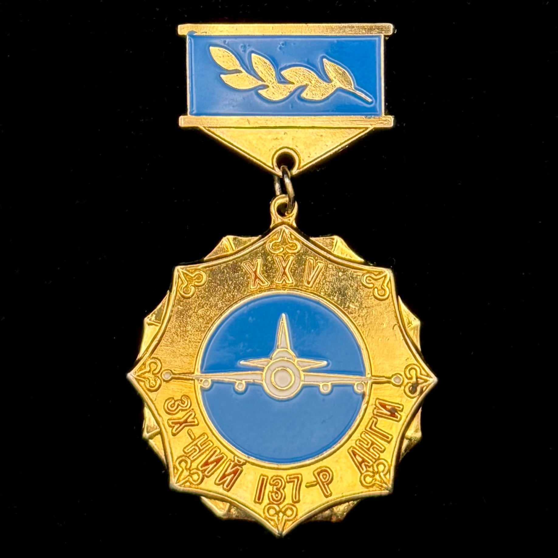 Mongolian Air Force 137th Unit 25th Anniversary Badge – Fighter Squadron, Rare Official Issue