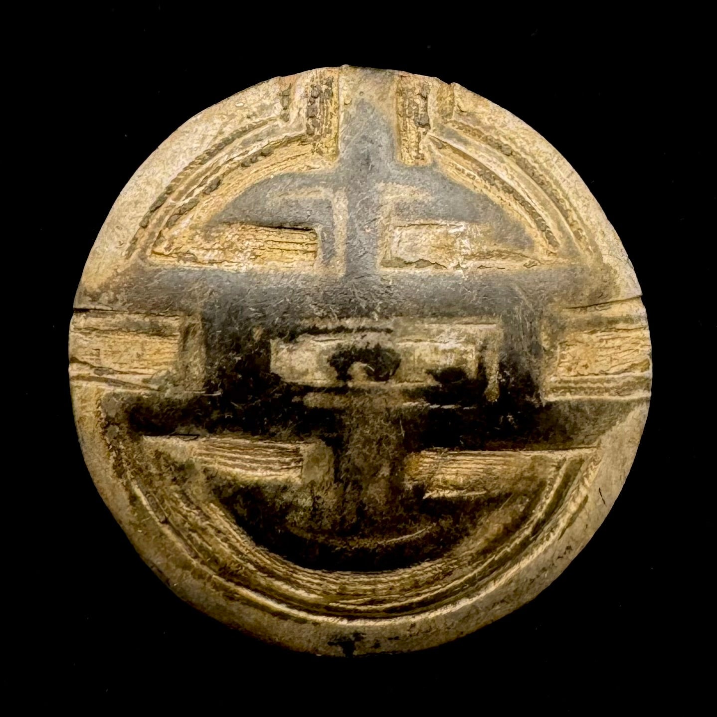 Antique Qing Dynasty Chinese Button – Unusual Survivor, Rare