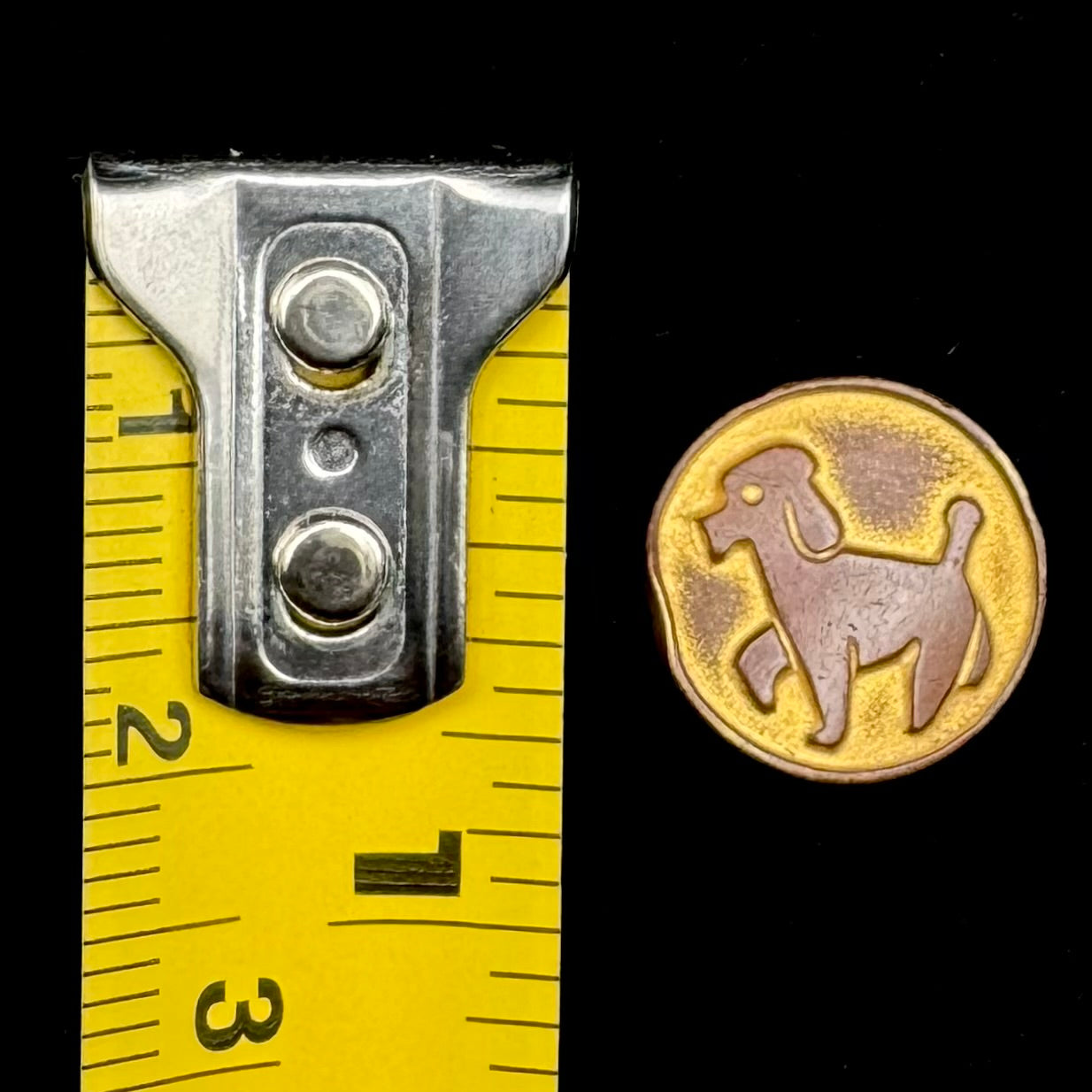 Antique Dog Motif Small Button – Unique Design, Extremely Rare