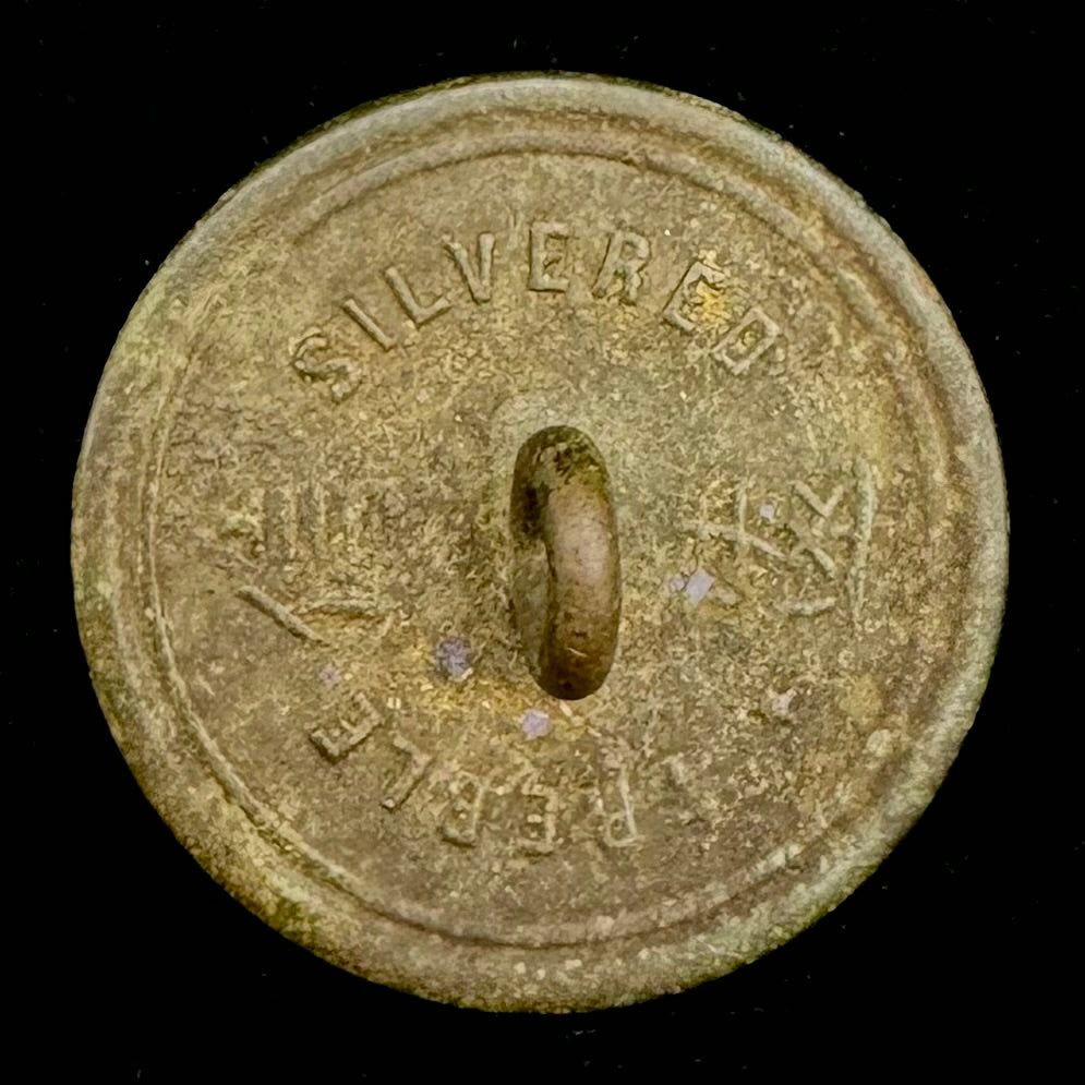 Antique Qing Dynasty Silvered Treble Crane Bird Button – Unique Design, Rare