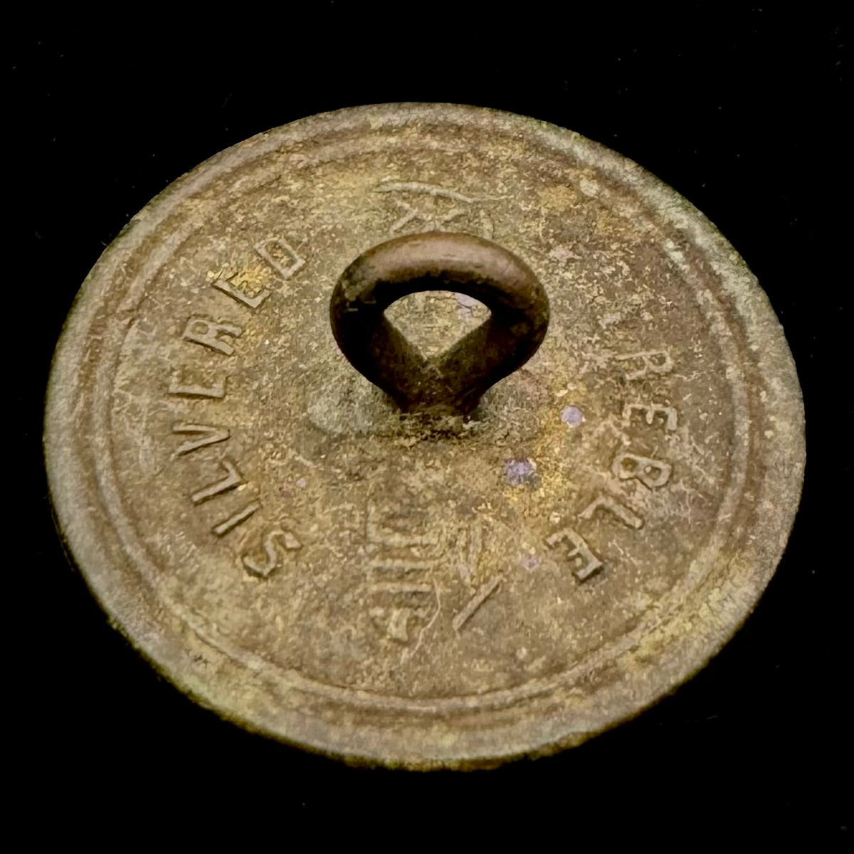Antique Qing Dynasty Silvered Treble Crane Bird Button – Unique Design, Rare