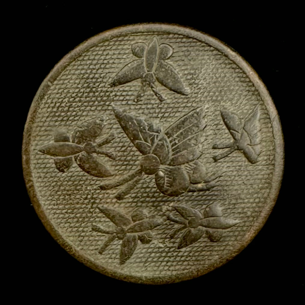 Antique Qing Dynasty Rich Silvered Butterfly Button – Unusual Survivor, Rare