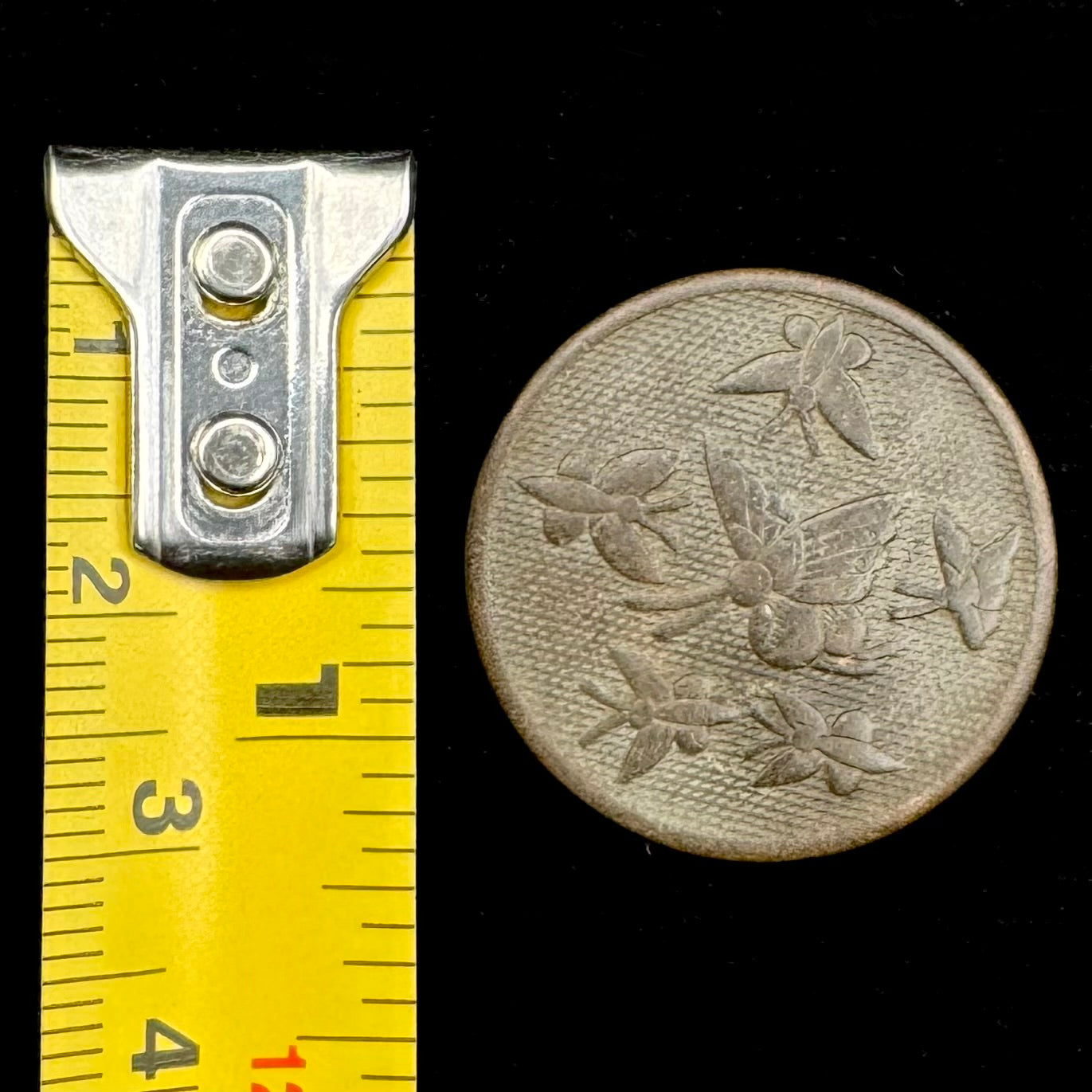 Antique Qing Dynasty Rich Silvered Butterfly Button – Unusual Survivor, Rare