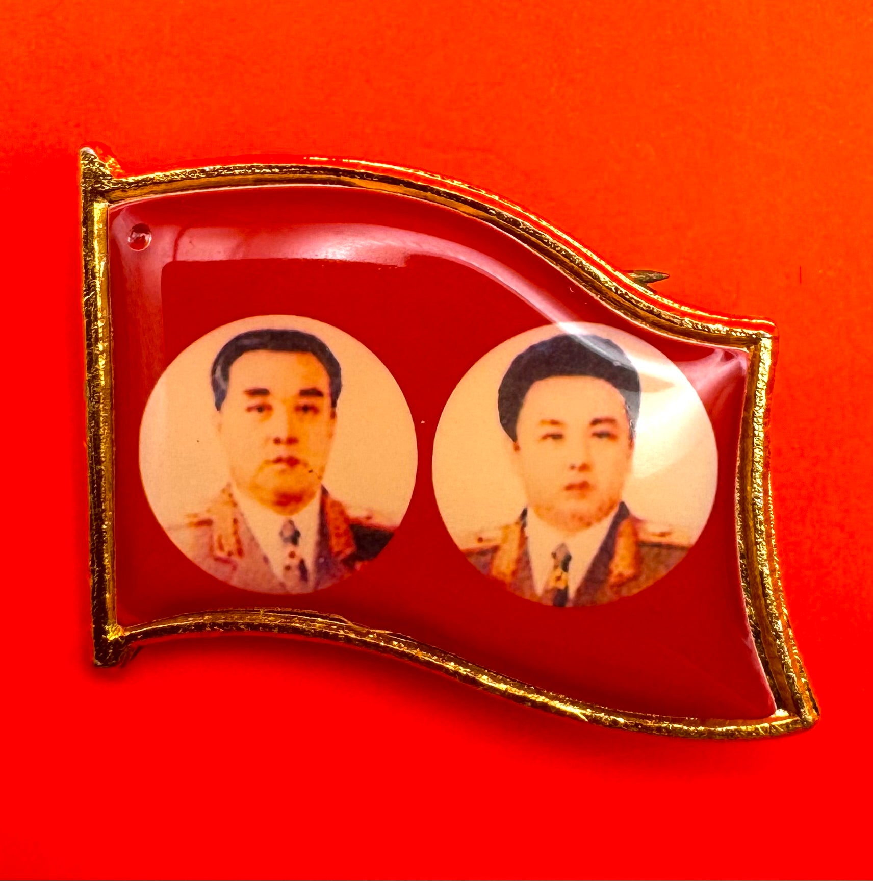 DPRK Kim Il Sung & Kim Jong Il Supreme Leaders Badge