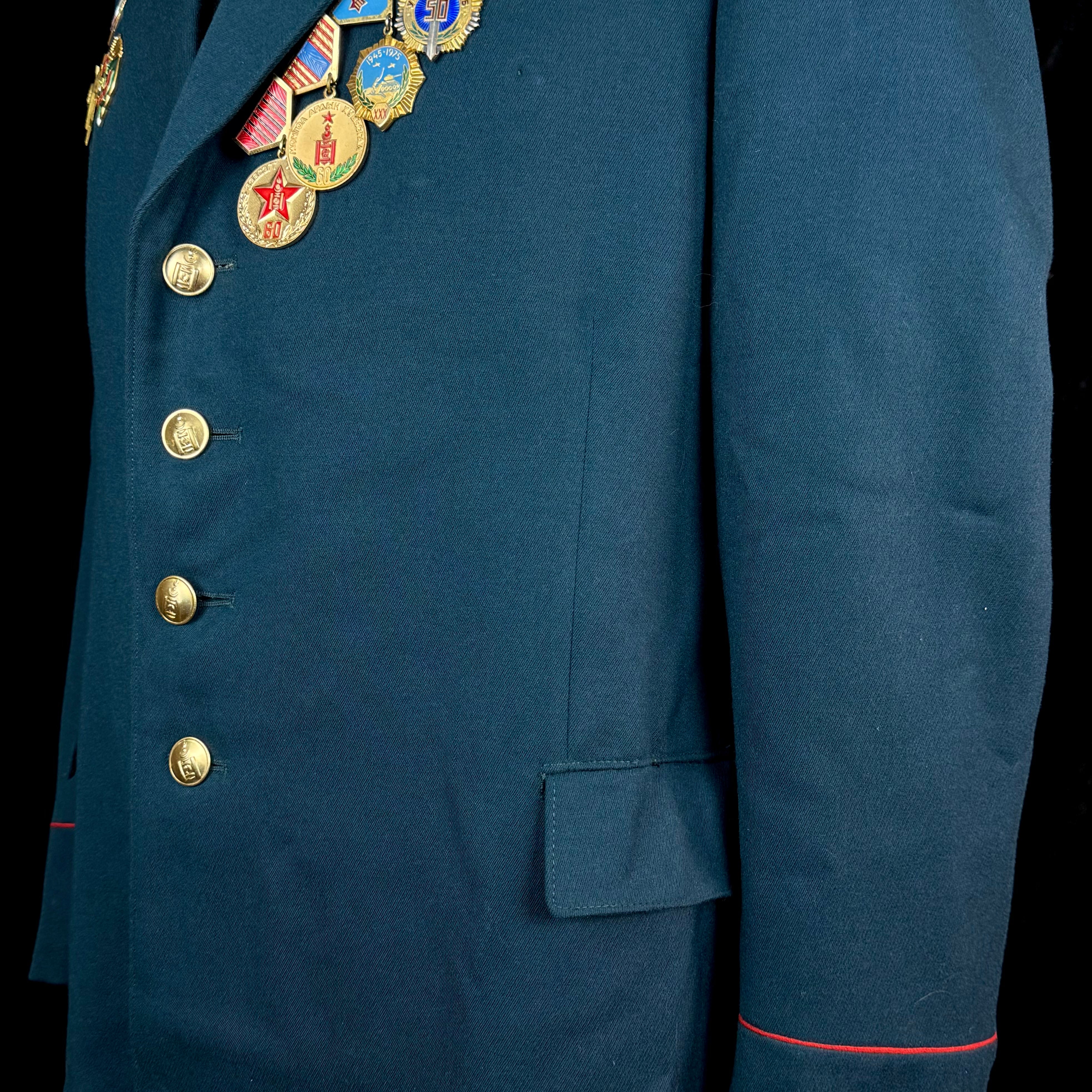 1980s Mongolian State Security “KGB” Senior Lieutenant Officer Parade Tunic – Complete with Original Awards, Excellent Condition, Rare Uniform