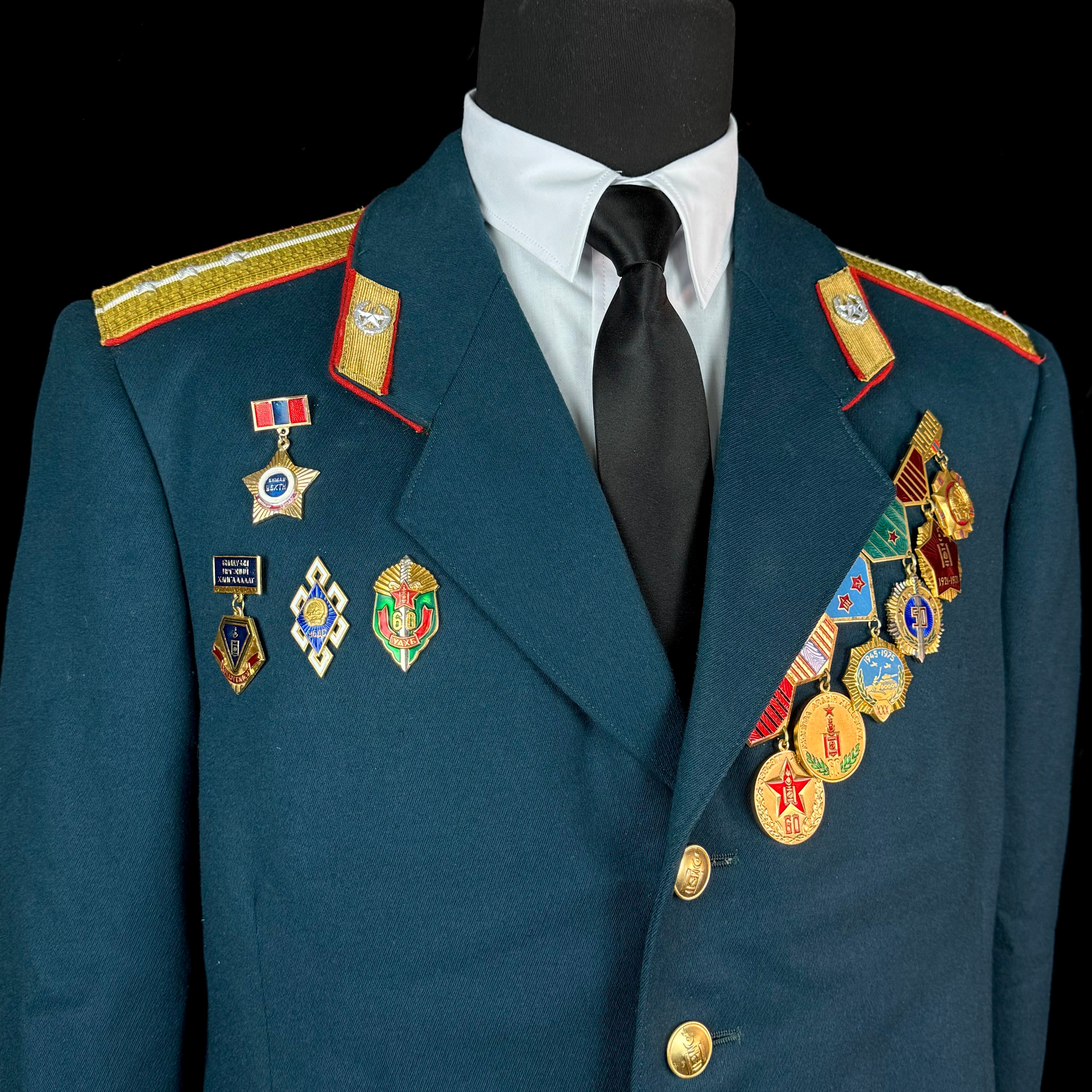 1980s Mongolian State Security “KGB” Senior Lieutenant Officer Parade Tunic – Complete with Original Awards, Excellent Condition, Rare Uniform