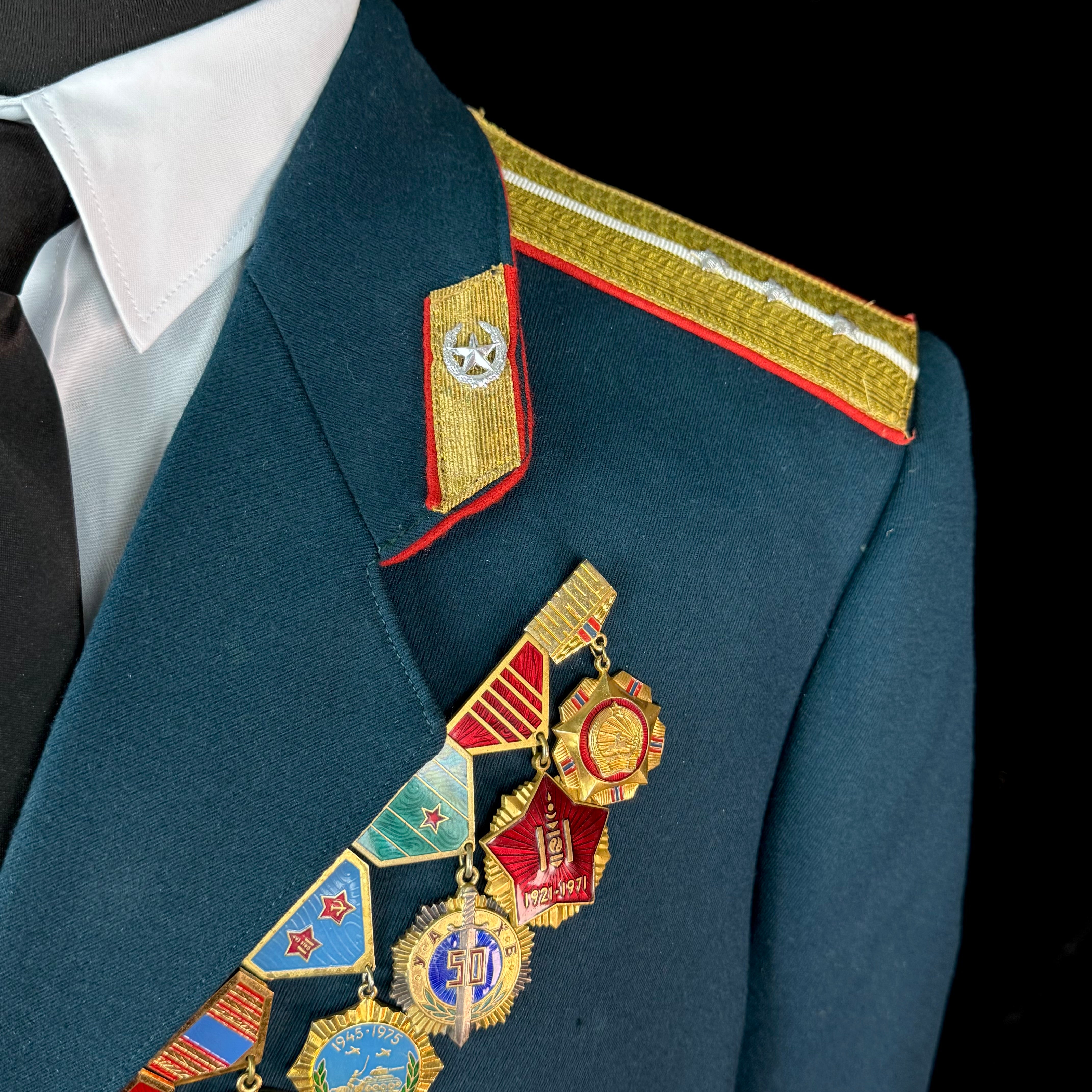 1980s Mongolian State Security “KGB” Senior Lieutenant Officer Parade Tunic – Complete with Original Awards, Excellent Condition, Rare Uniform